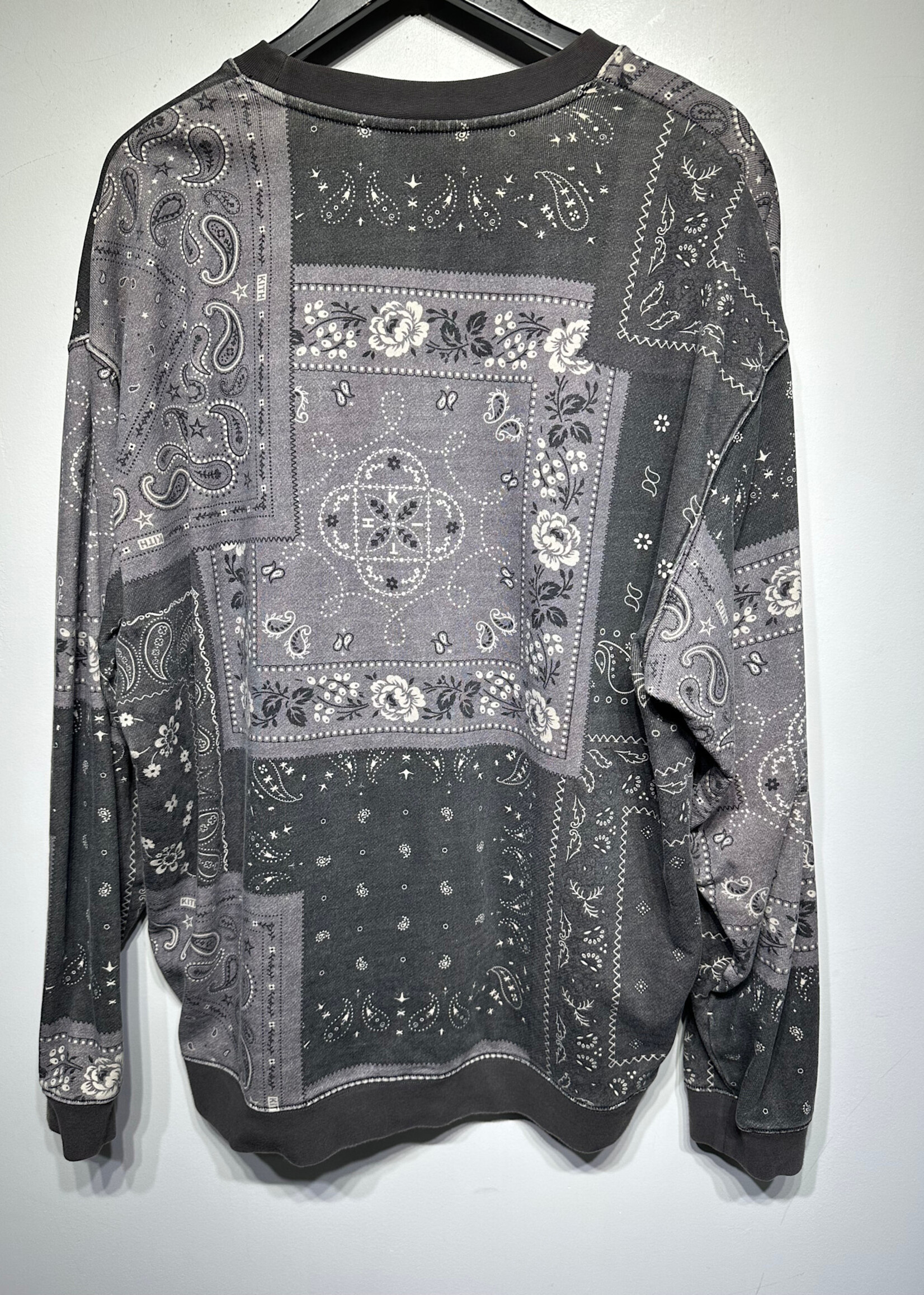 Kith Black Faded Paisley Sweatshirt Masc XL