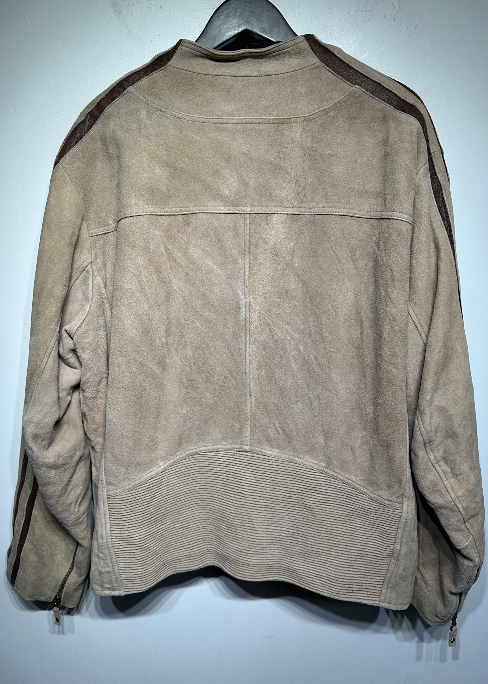 Wilson Leather Brown Suede Racer Jacket Masc XL