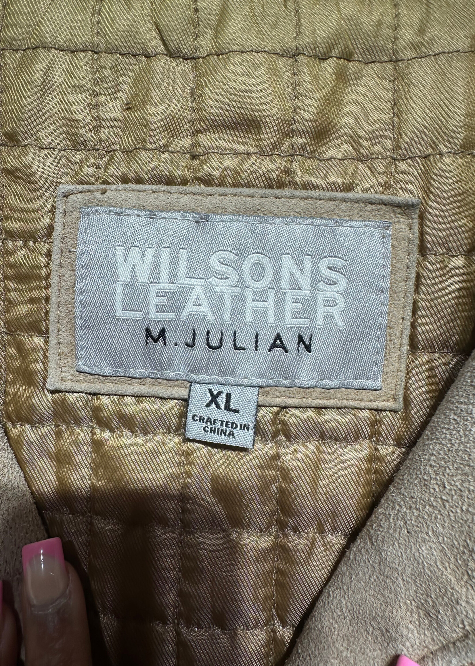 Wilson Leather Brown Suede Racer Jacket Masc XL