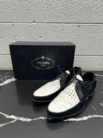 Prada Lasercut White Black Derby Fits 10.5