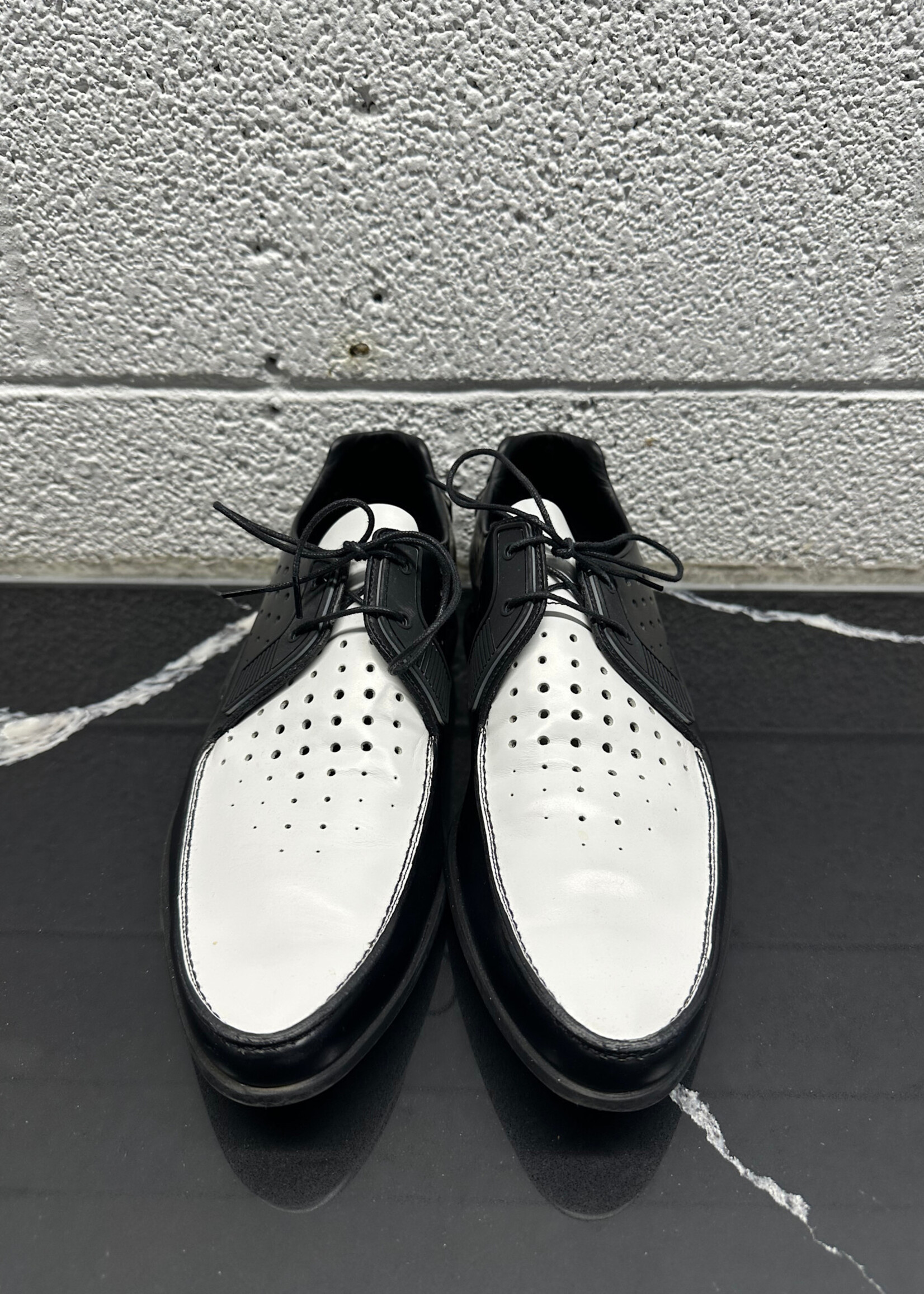 Prada Lasercut White Black Derby Fits 10.5