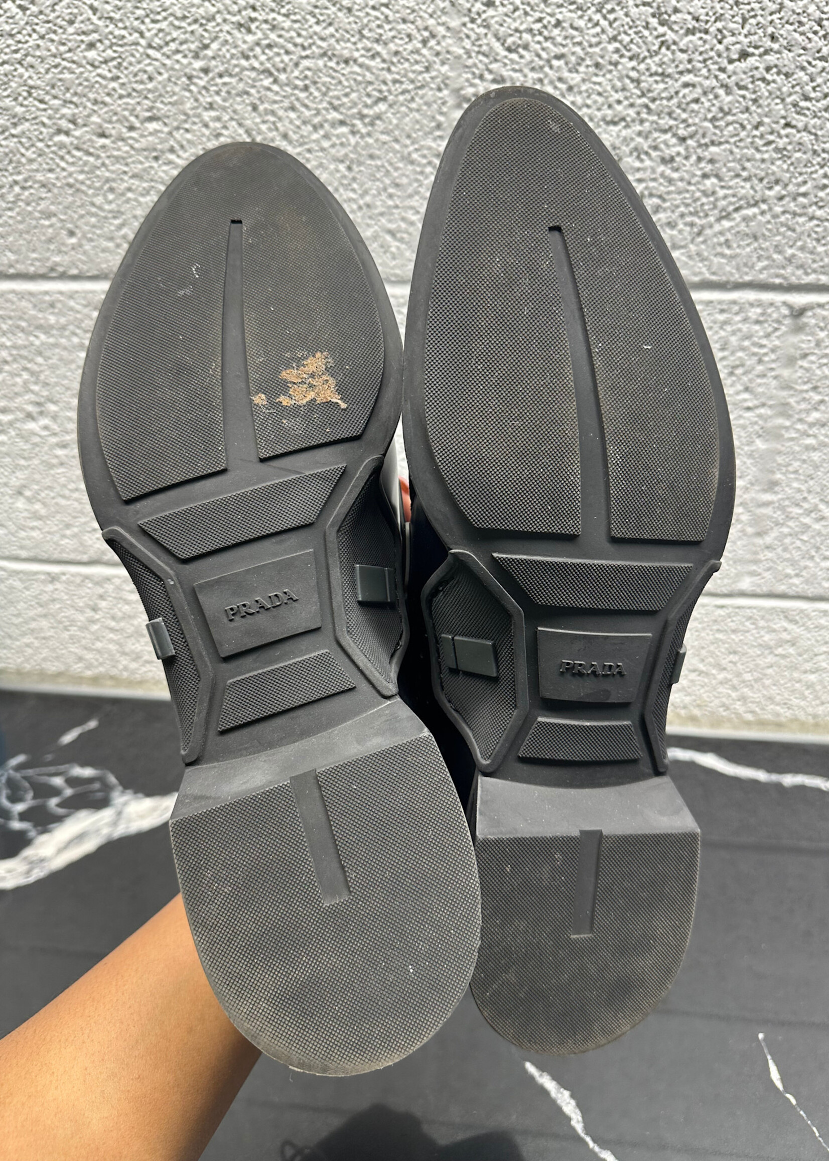 Prada Lasercut White Black Derby Fits 10.5