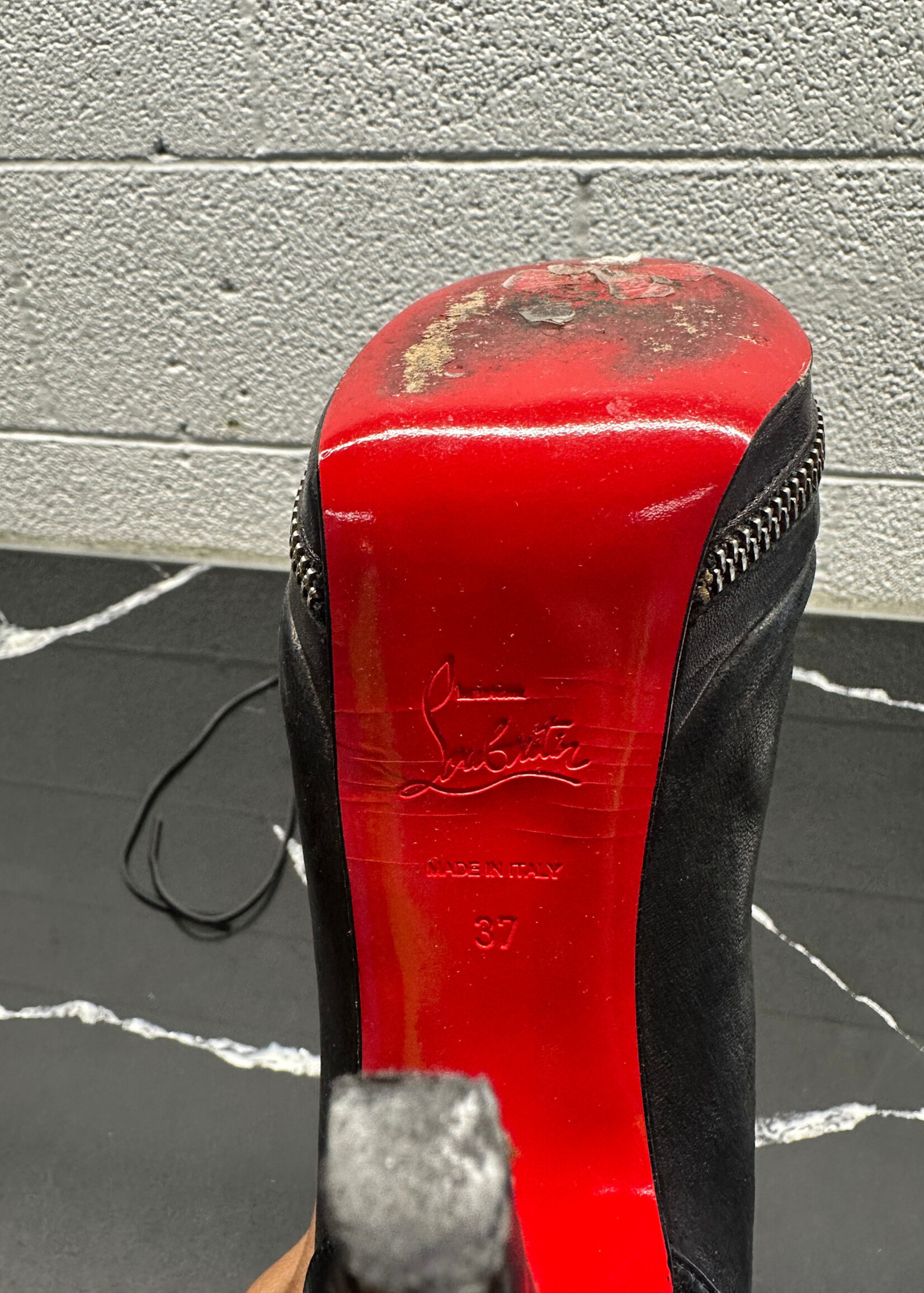 Louboutin Over The Knee Zipper Boots 37/7 AS IS