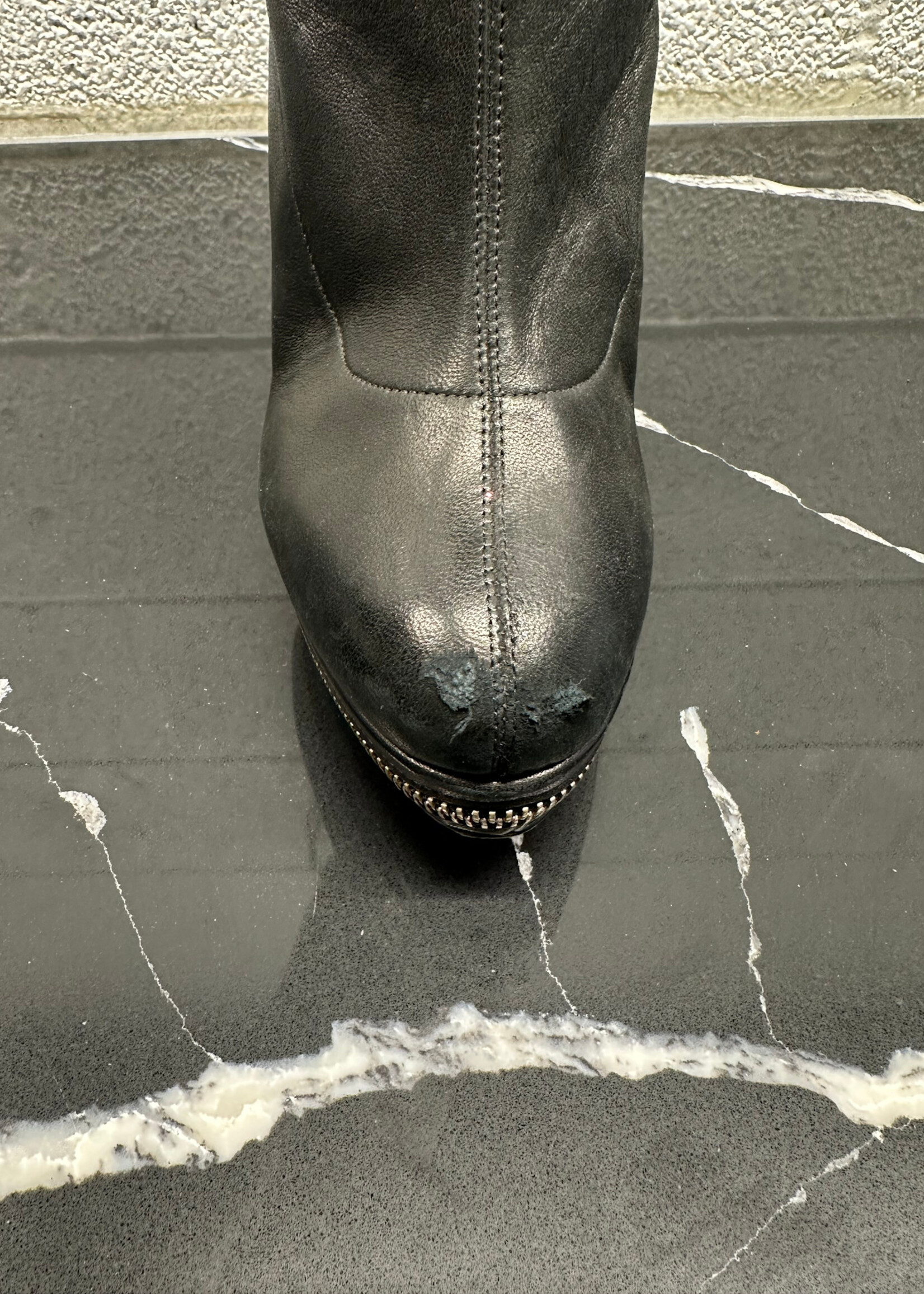 Louboutin Over The Knee Zipper Boots 37/7 AS IS