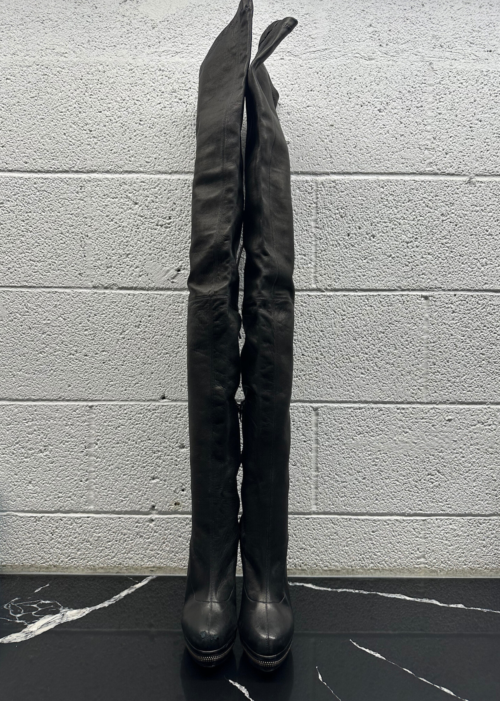 Louboutin Over The Knee Zipper Boots 37/7 AS IS