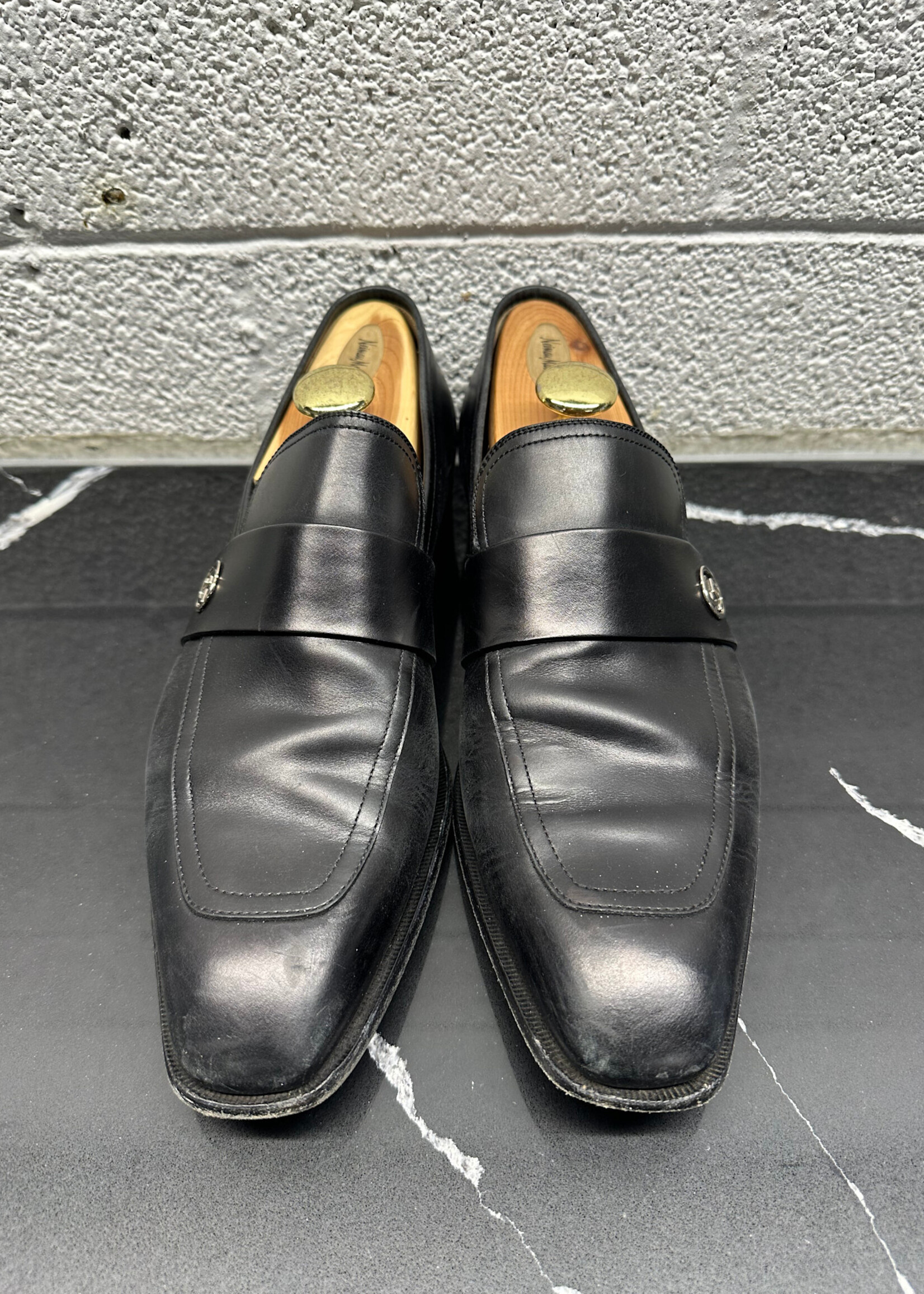 Gucci Black Silver GG Loafers Fits Masc 11