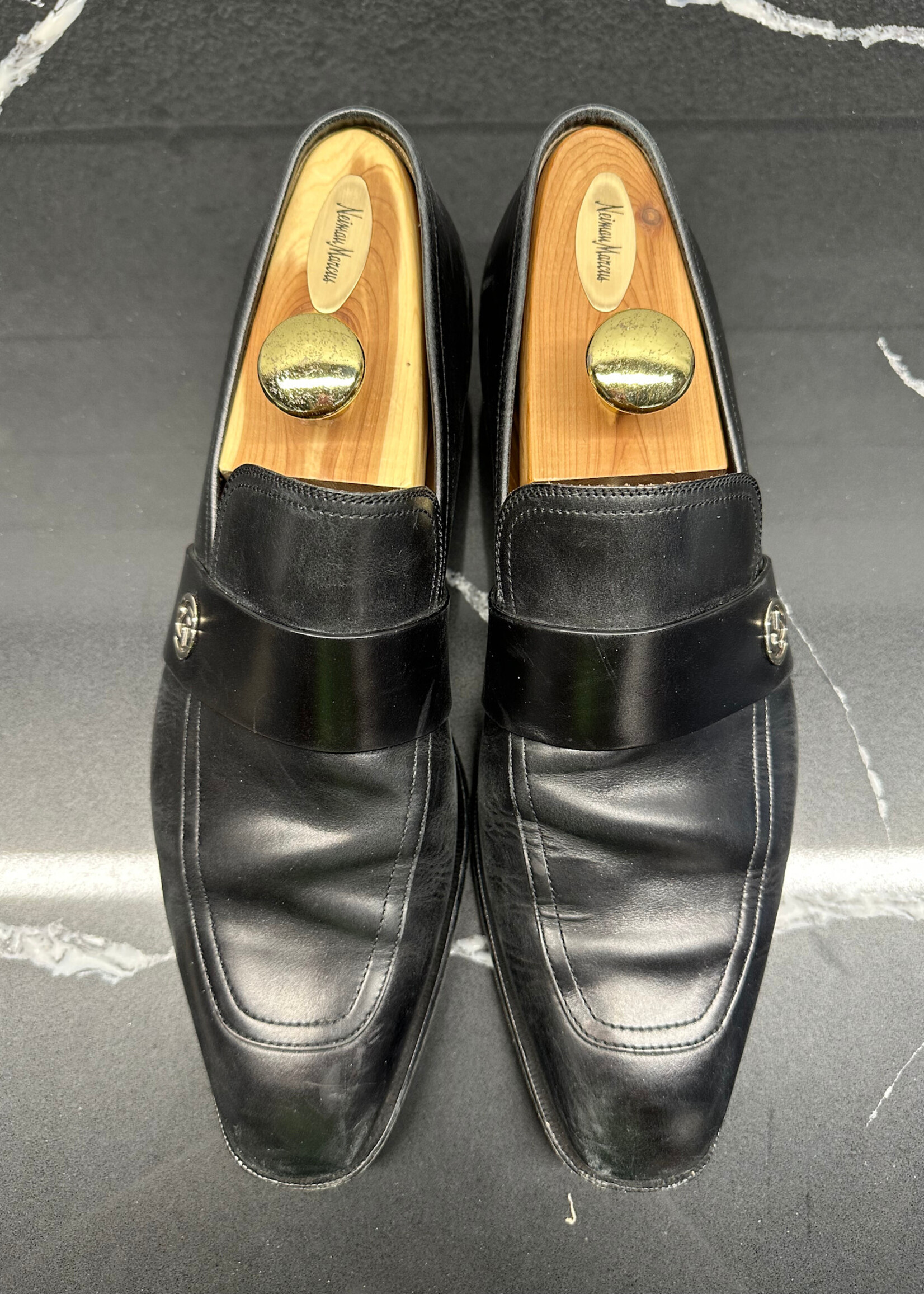 Gucci Black Silver GG Loafers Fits Masc 11