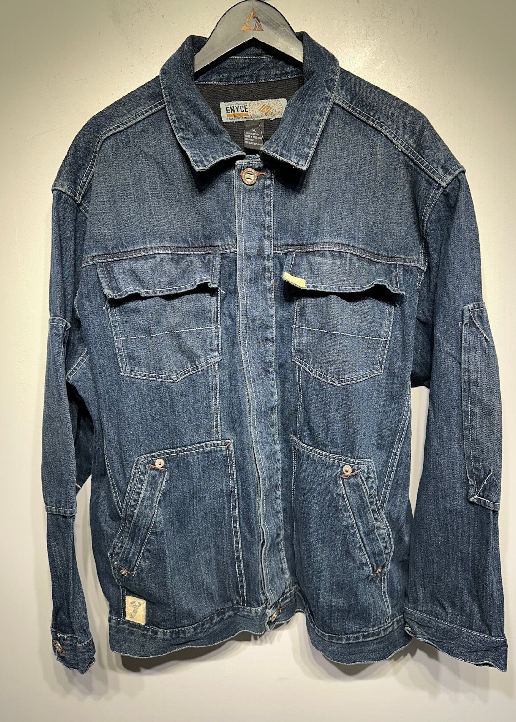 Enyce Dark Wash Multi Pocket Denim Jacket Masc XL
