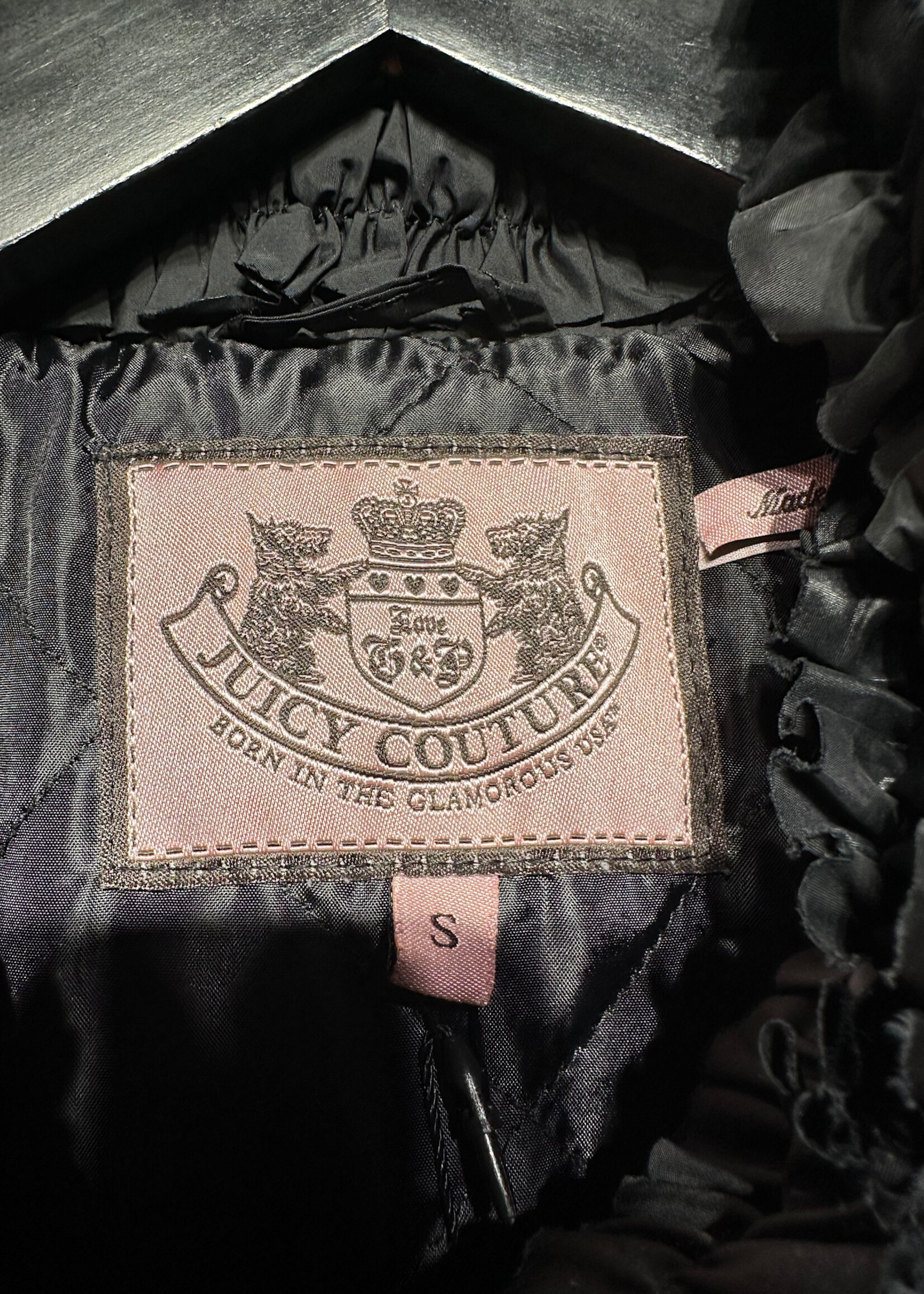 Juicy Couture Black Puffer Jacket Fem S As IS