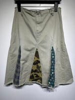 Old Navy Y2K Floral Panel Tan Skirt 28