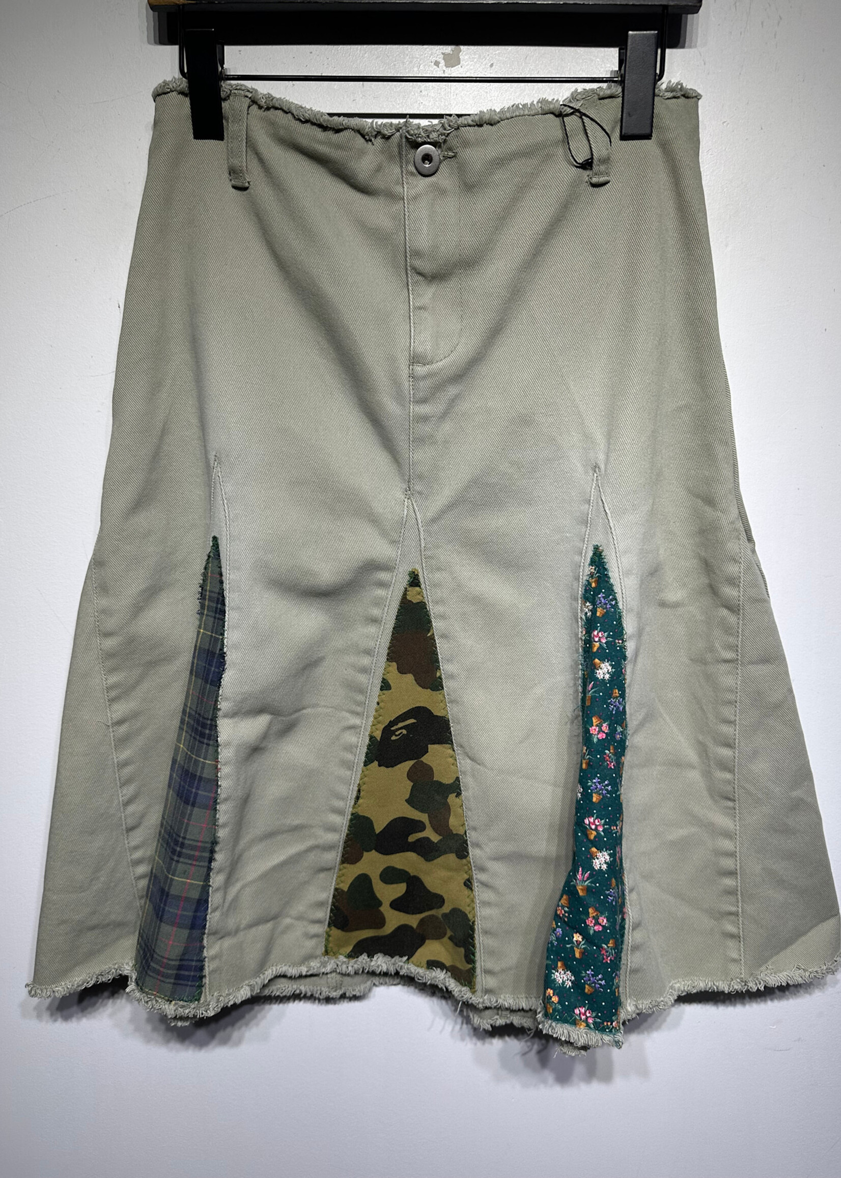 Old Navy Y2K Floral Panel Tan Skirt 28