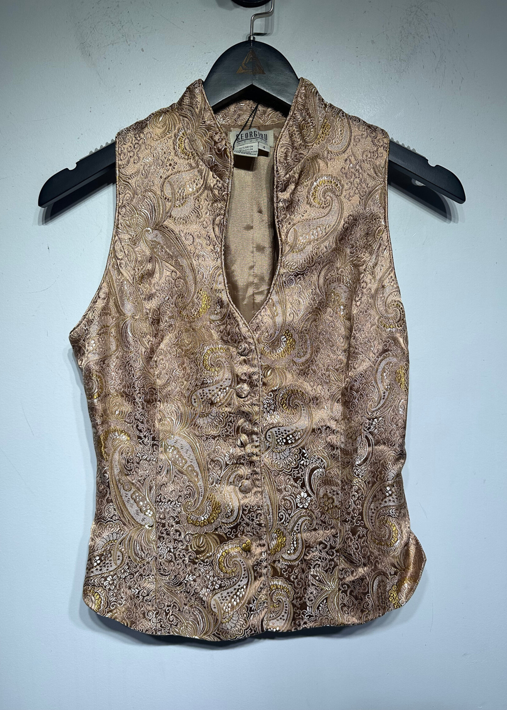 Georgiou Studio Beige Floral Vest S
