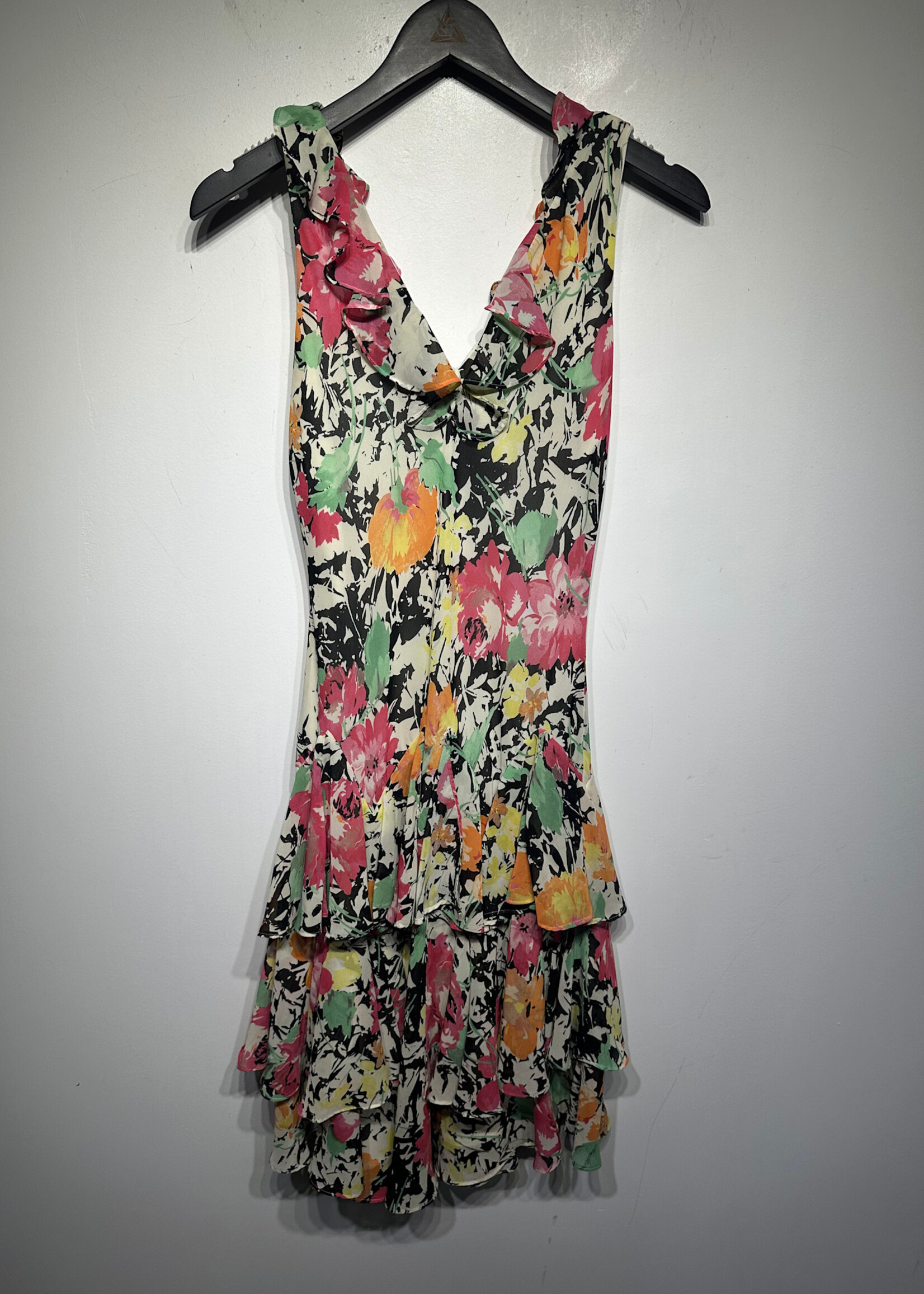 Lauren Multicolor Floral Fringe Dress 4/S