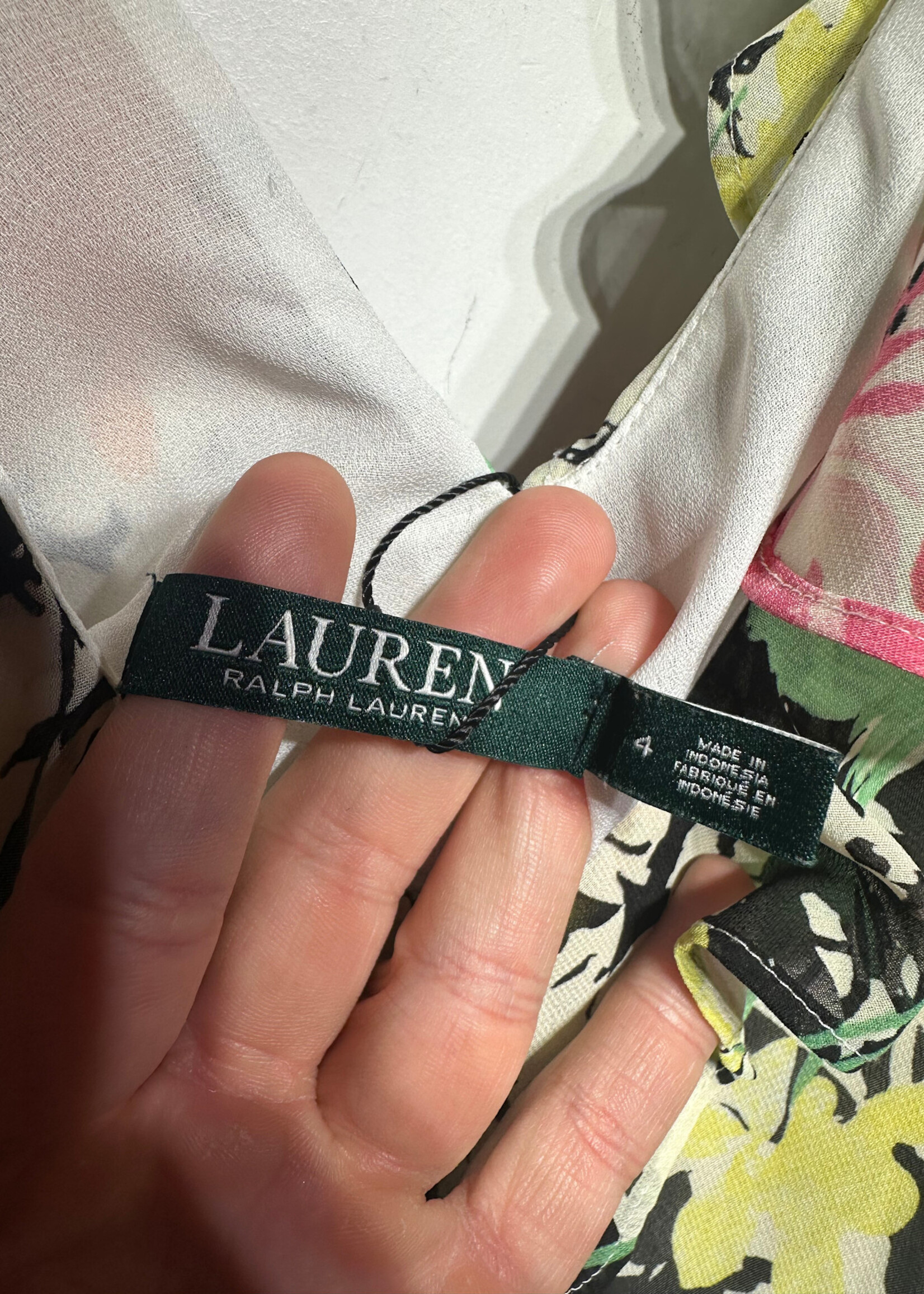 Lauren Multicolor Floral Fringe Dress 4/S