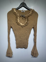 Kaelyn Max Fur Trim Tan Pleated LS S