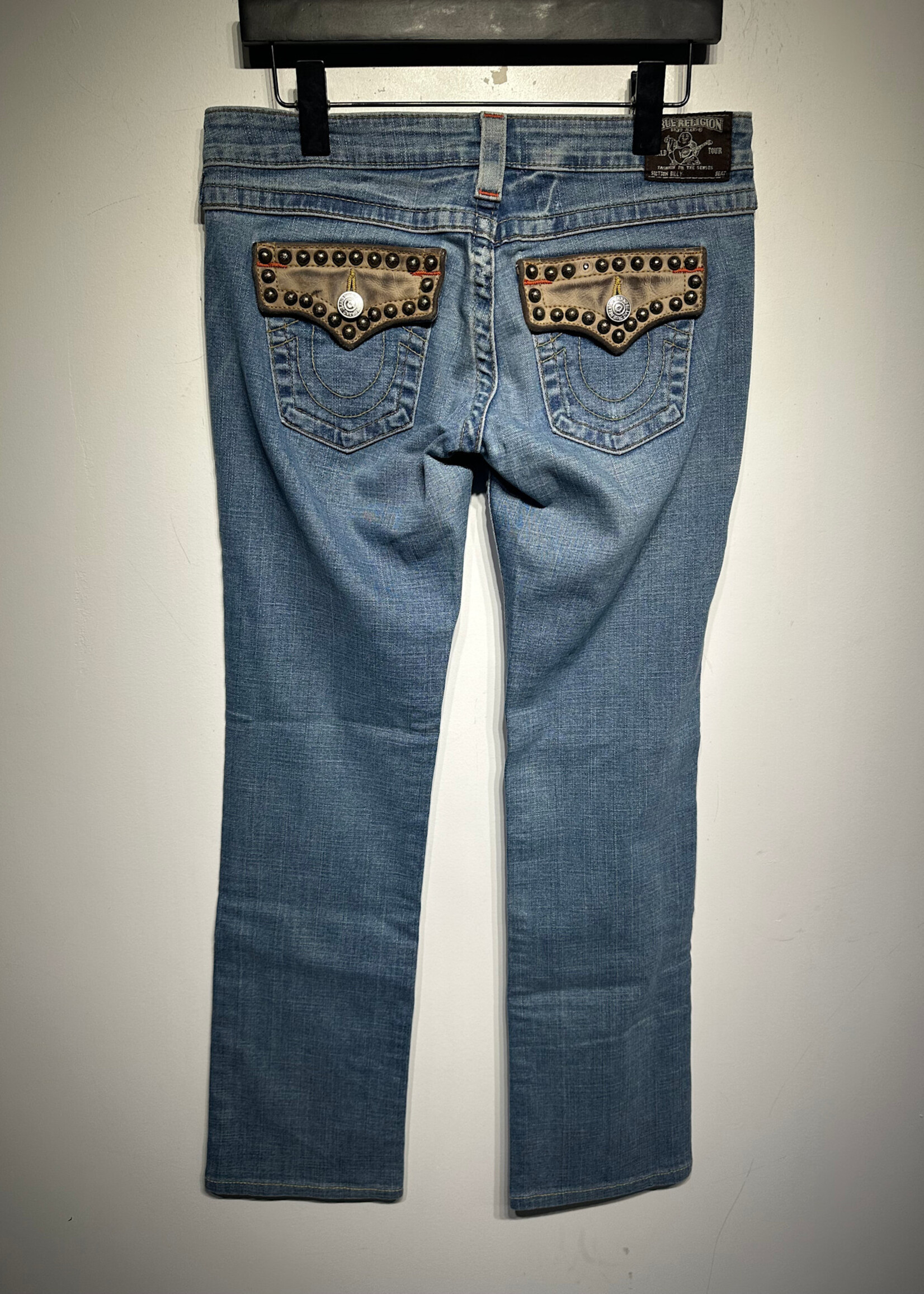 TURE RELIGION STUDDED FLARED JEANS 28