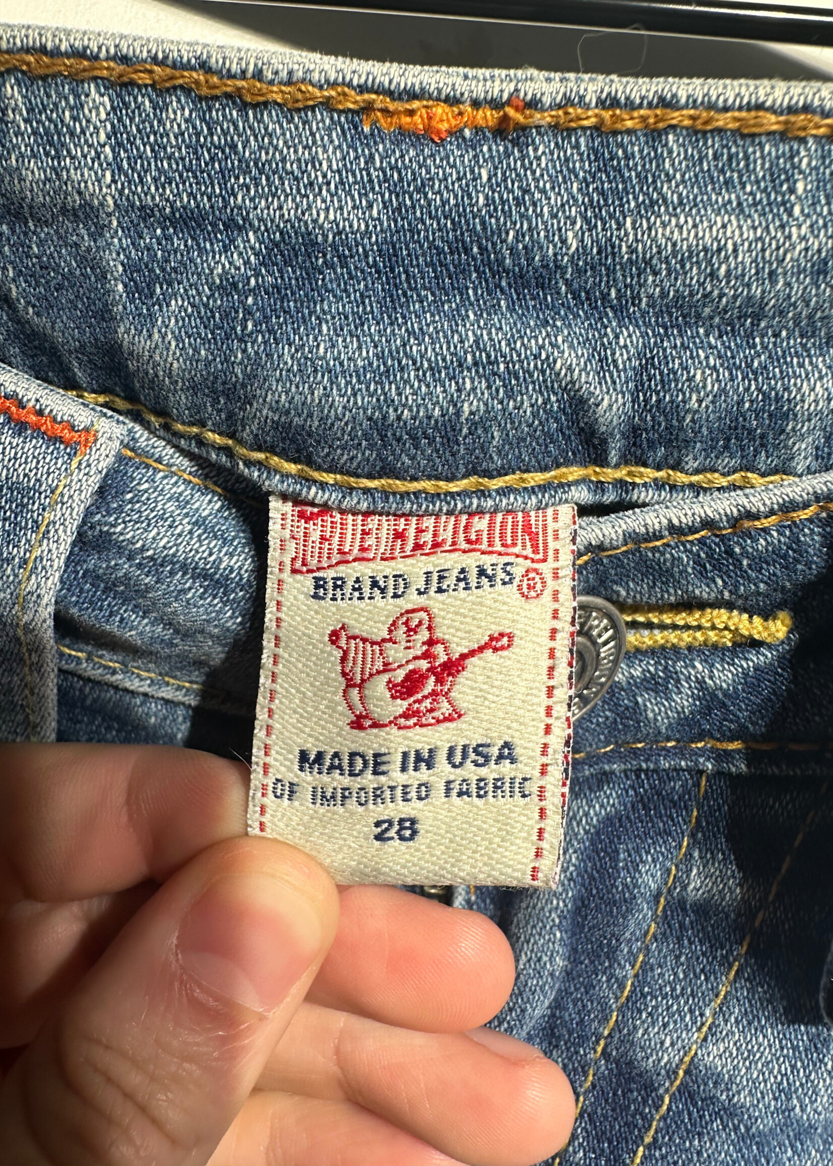 TURE RELIGION STUDDED FLARED JEANS 28