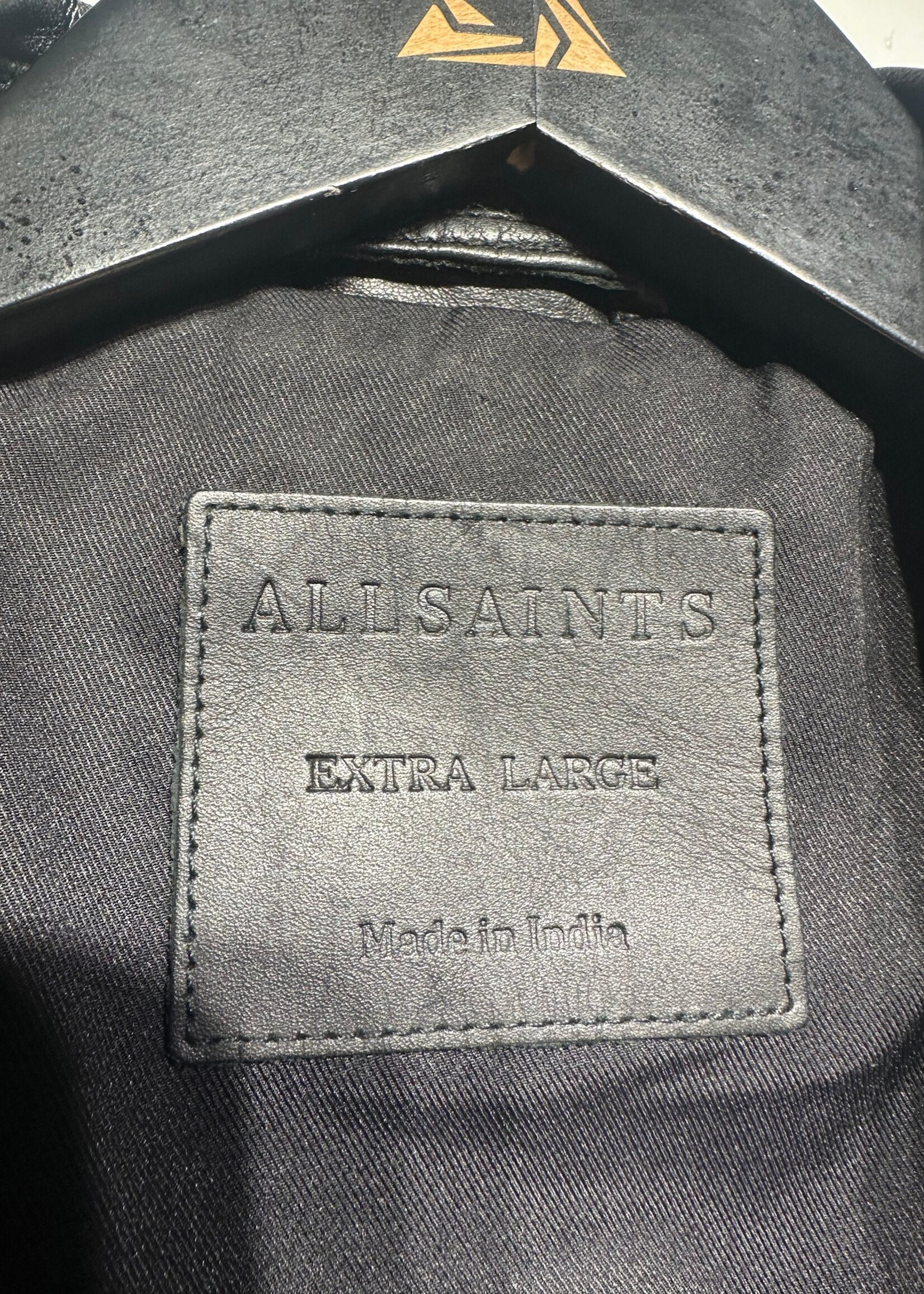 All Saints Padded Leather Biker Jacket XL