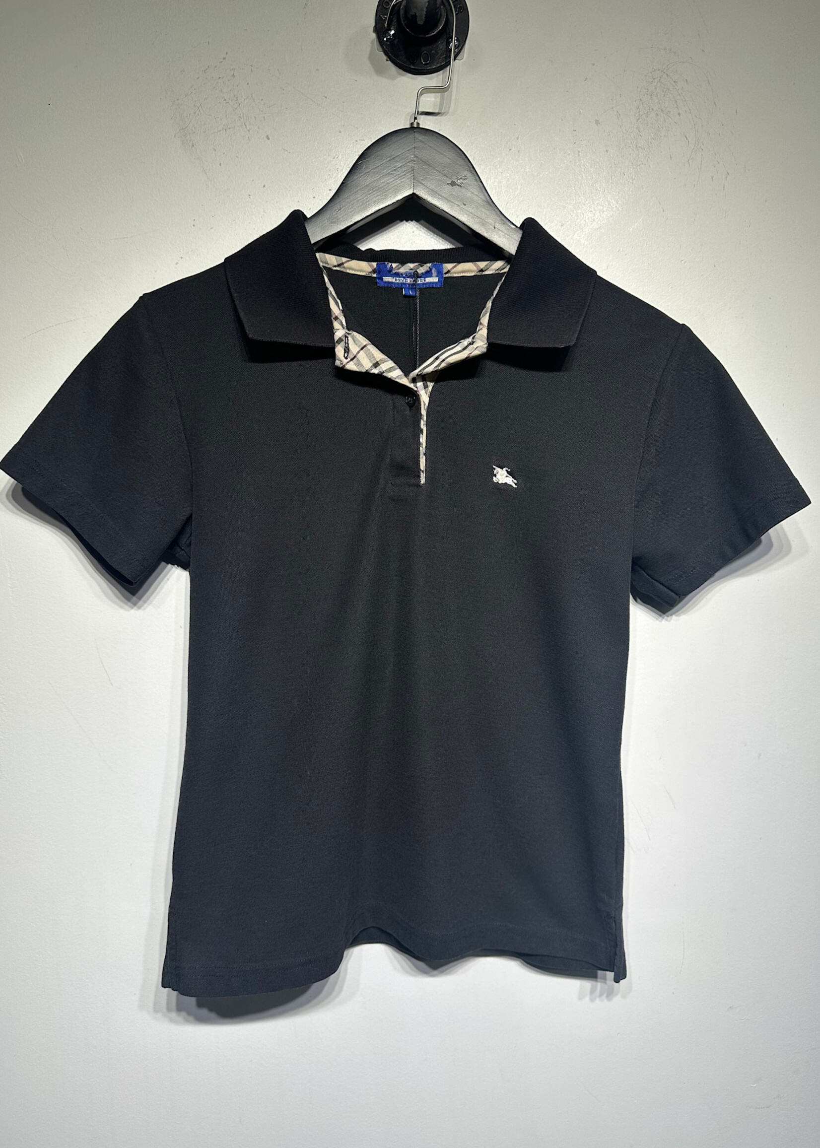 Y2K BURBERRY BLACK COLLARED SHIRT M