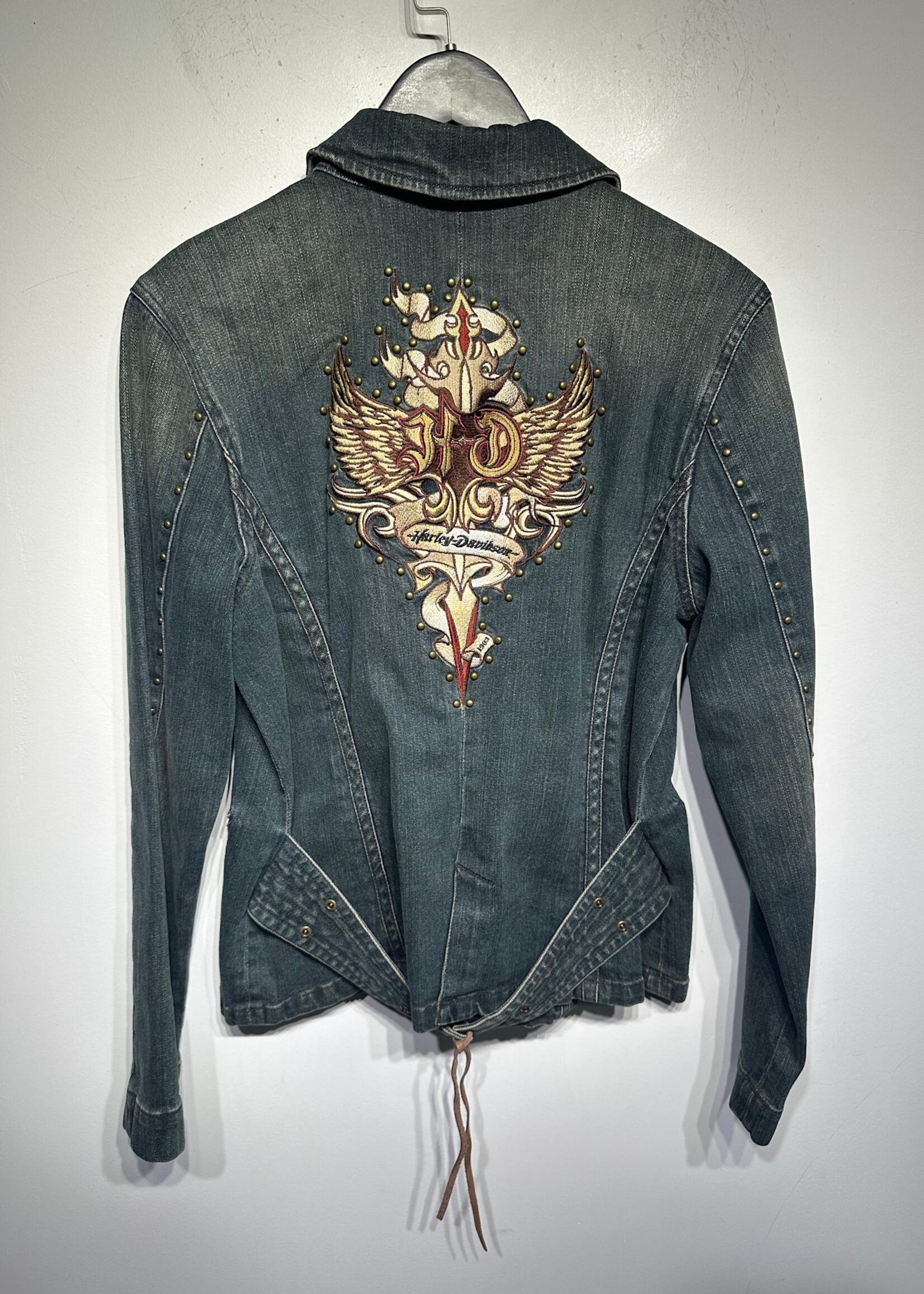Harley Davidson Studded Denim Jacket L