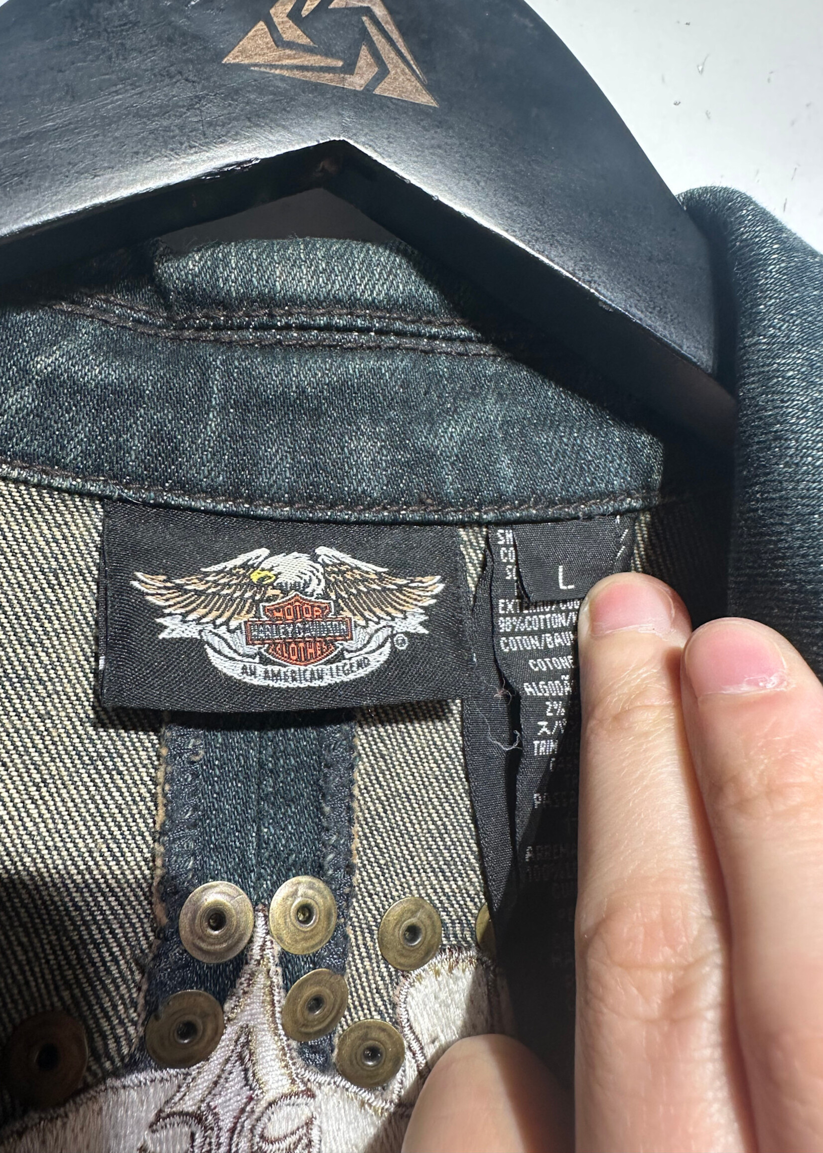 Harley Davidson Studded Denim Jacket L