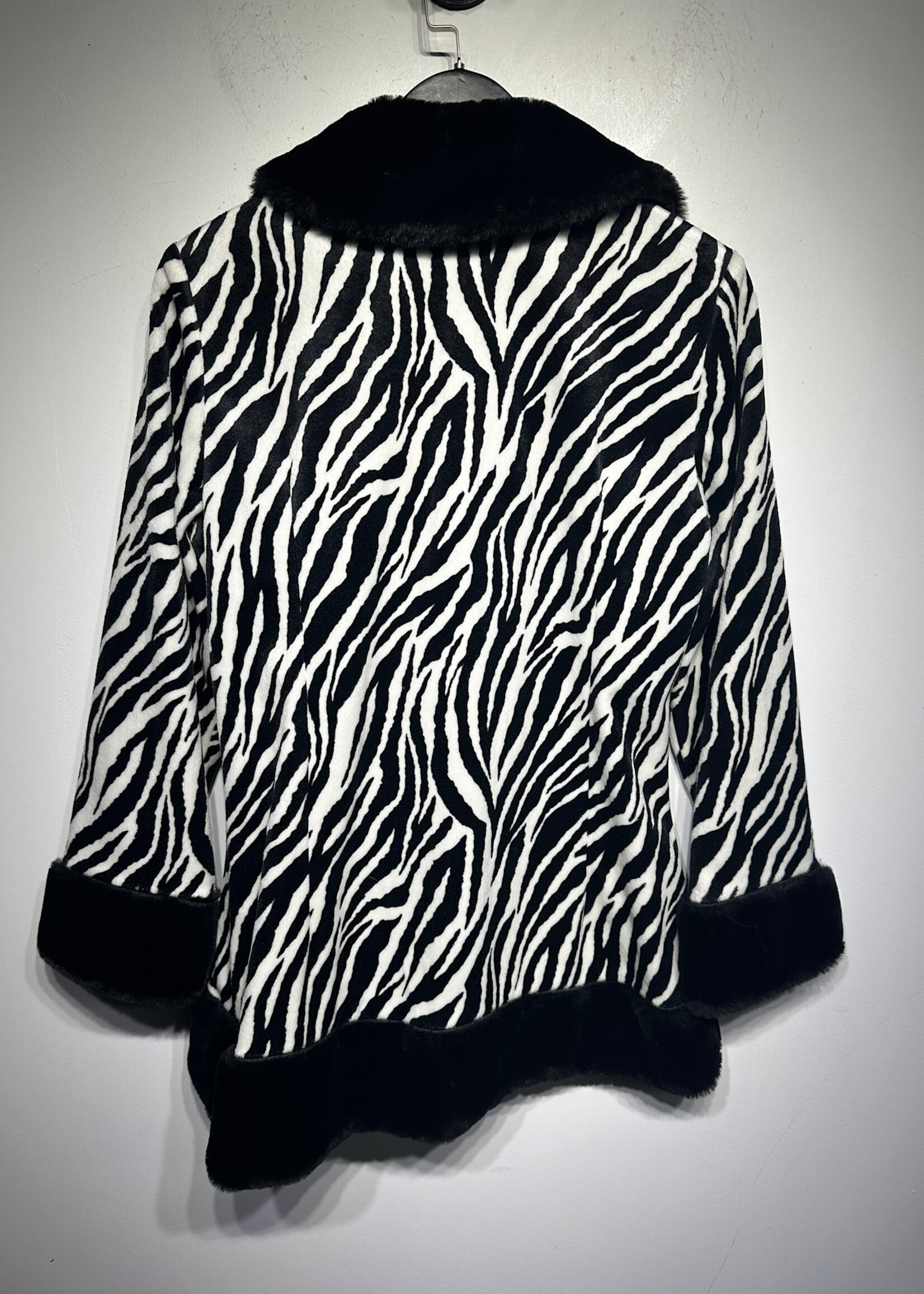 No Label Zebra Fur Trim Jacket S
