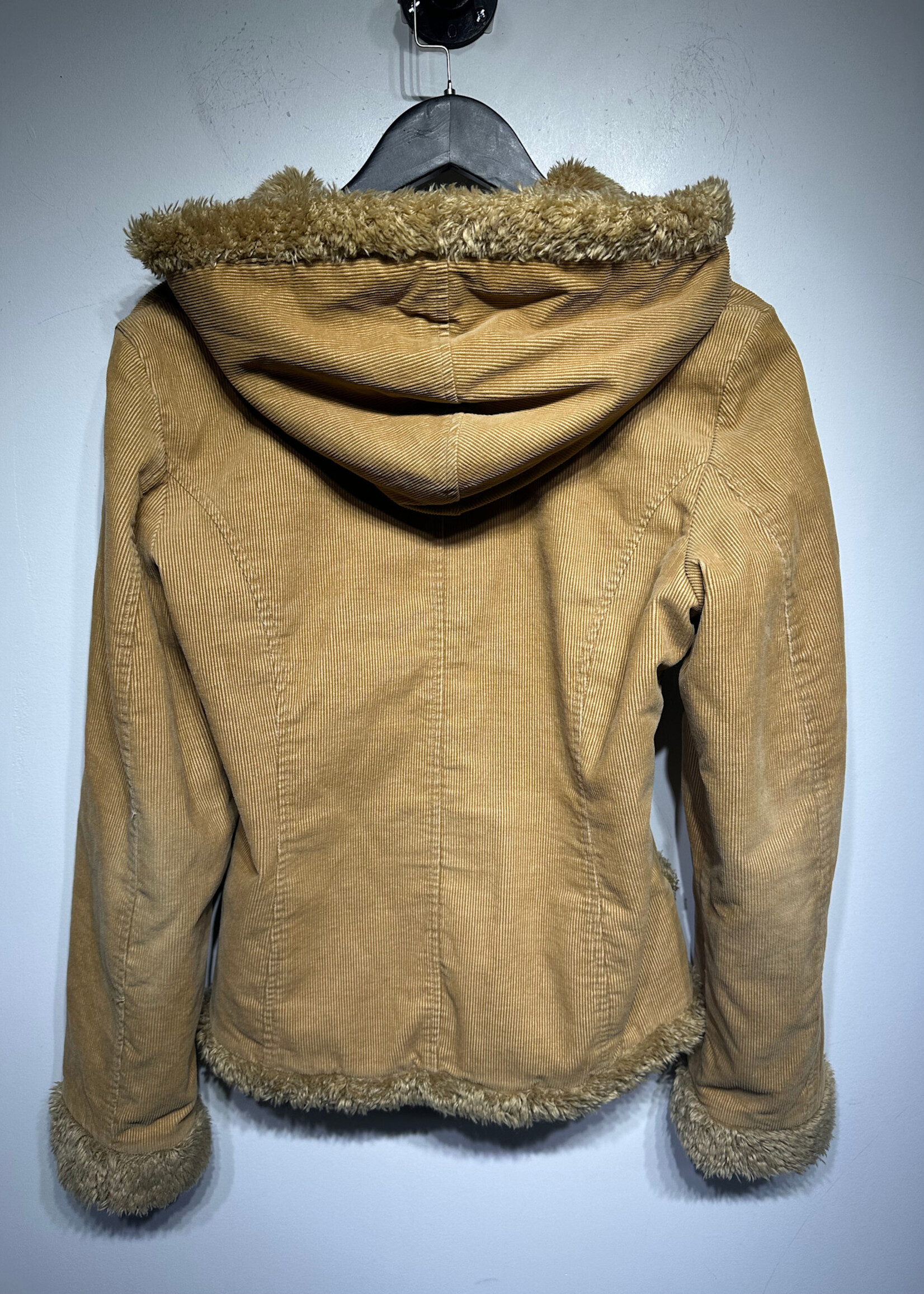 Mudd Y2K Tan Cord Hooded Jacket M