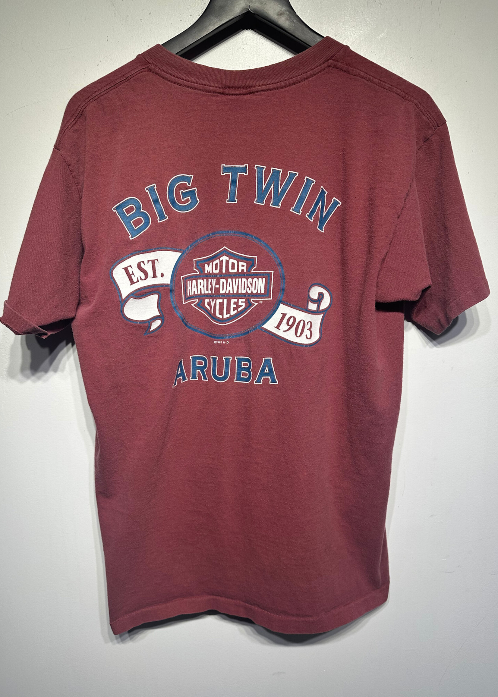 97 Harley Aruba Dark Red Tee L