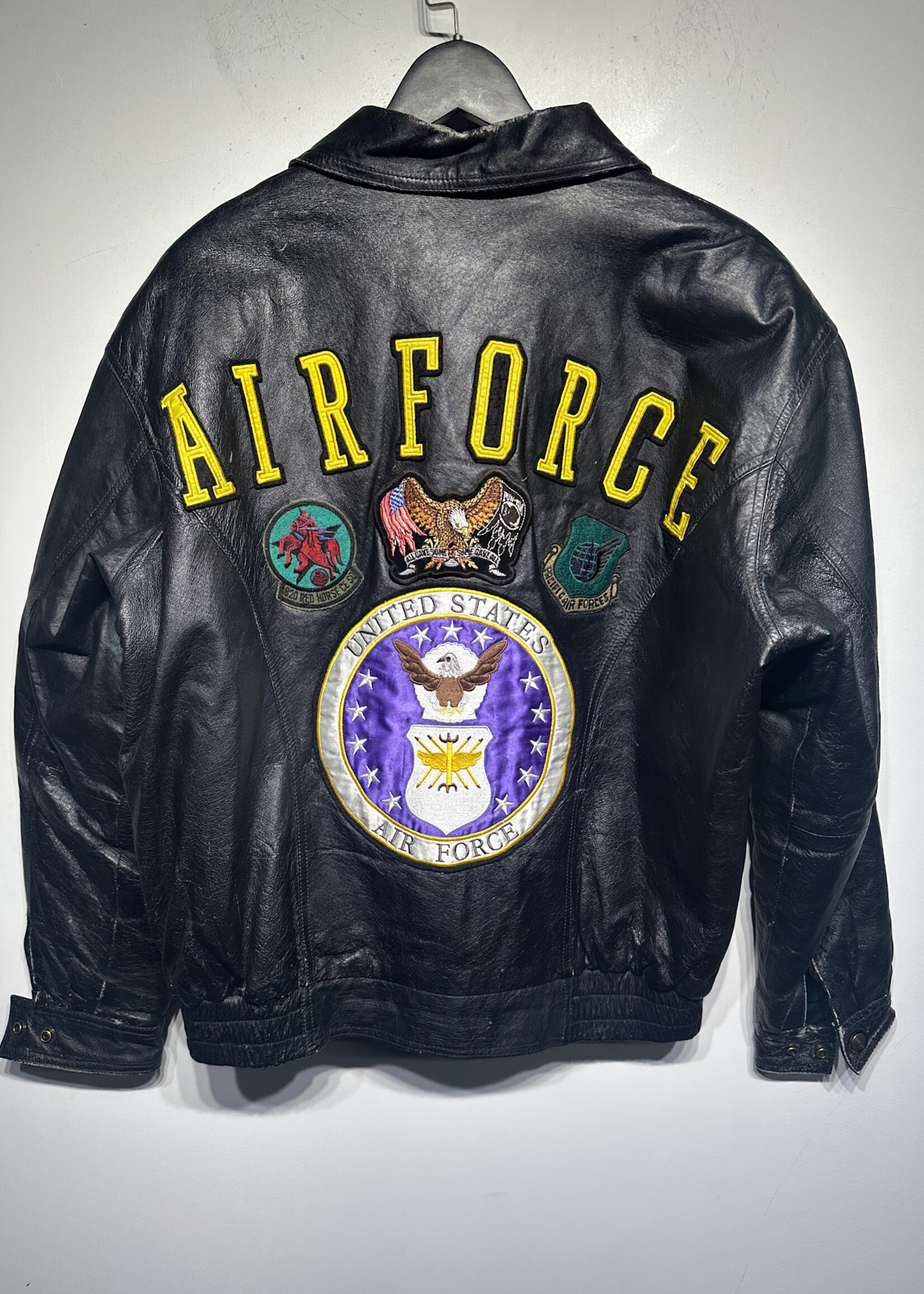 Vintage Airfoce Patches Leather Jacket M As Is