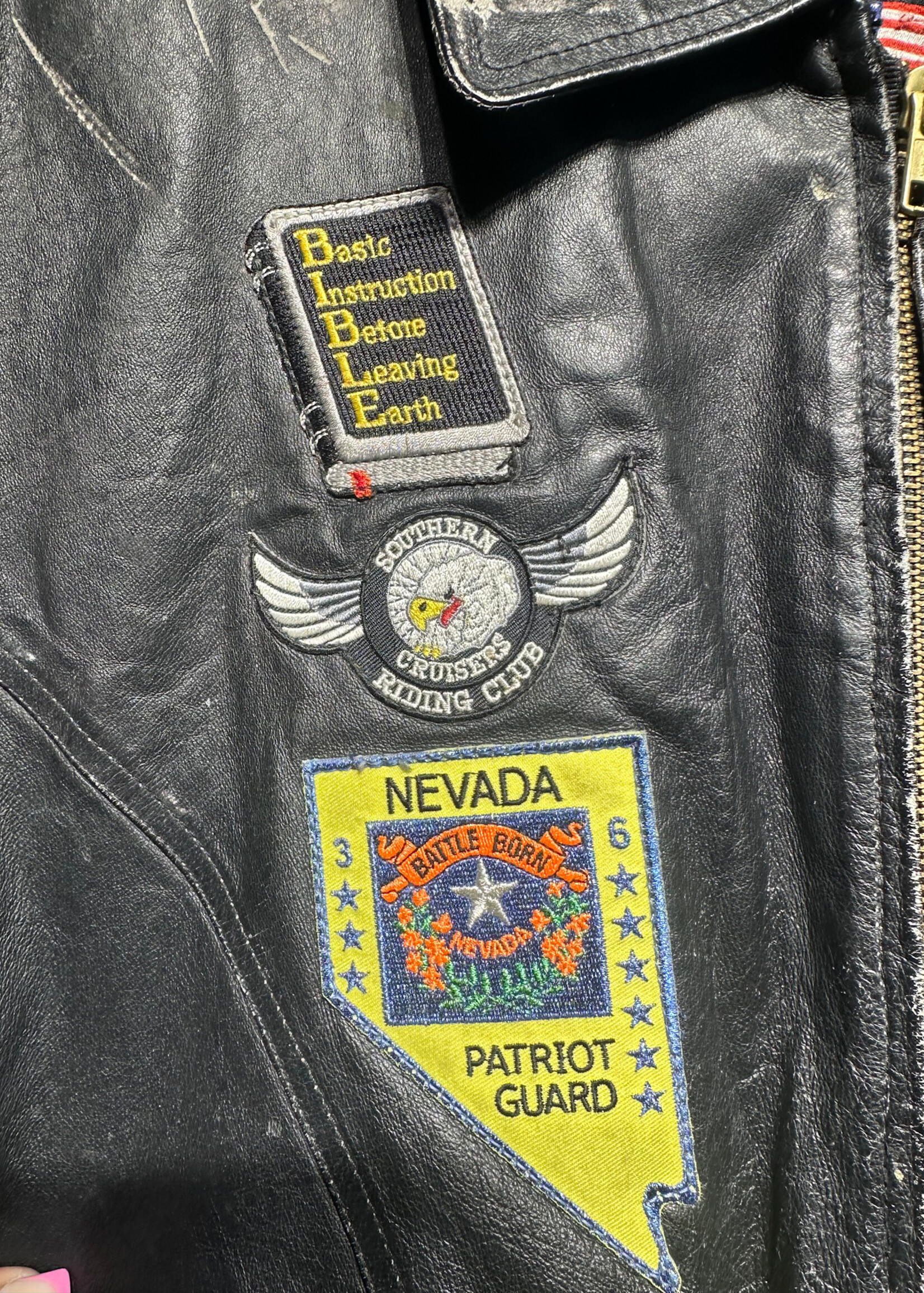 Vintage Airfoce Patches Leather Jacket M As Is