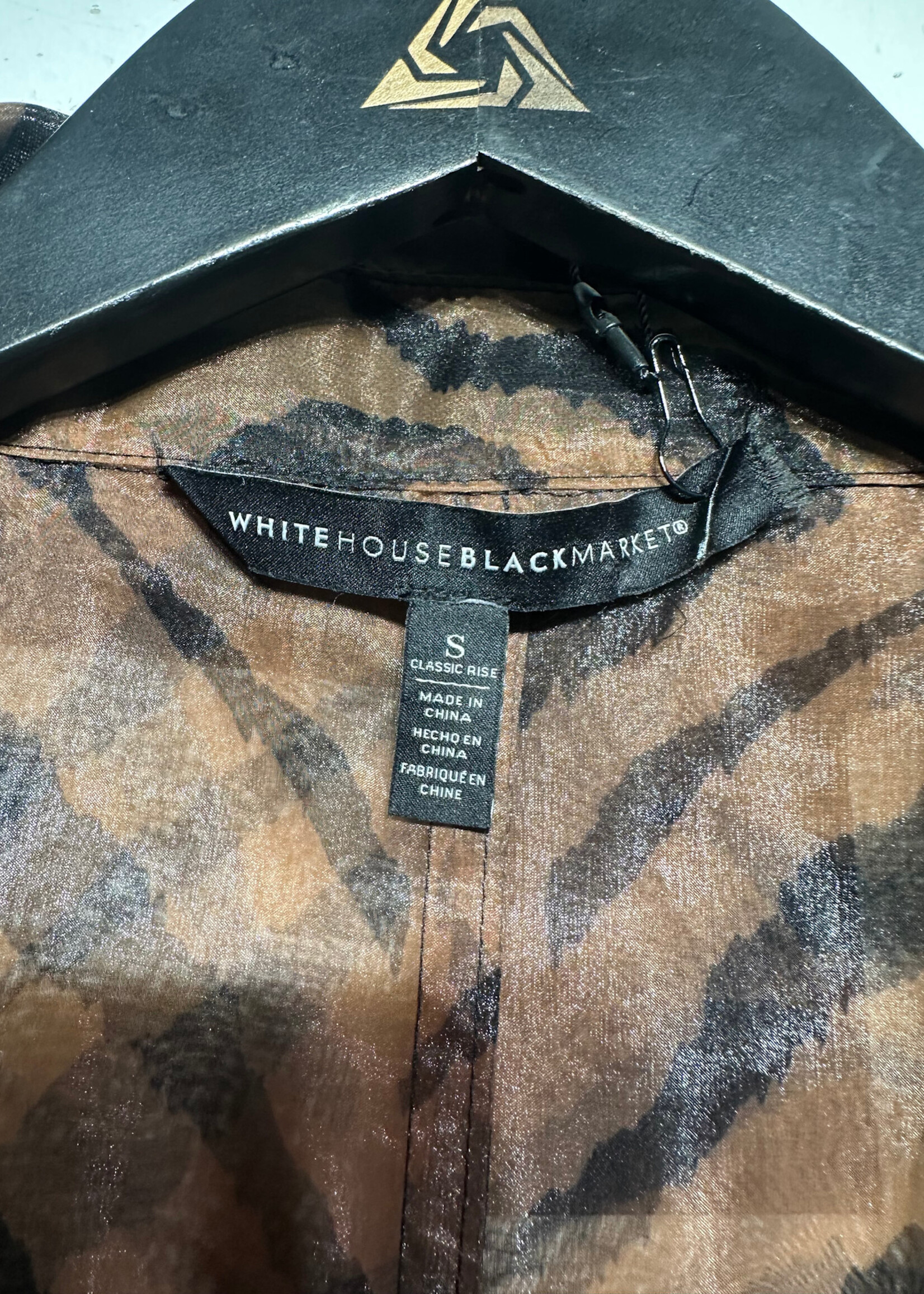 WHBM Brown Sheer Zebra Print Trench S