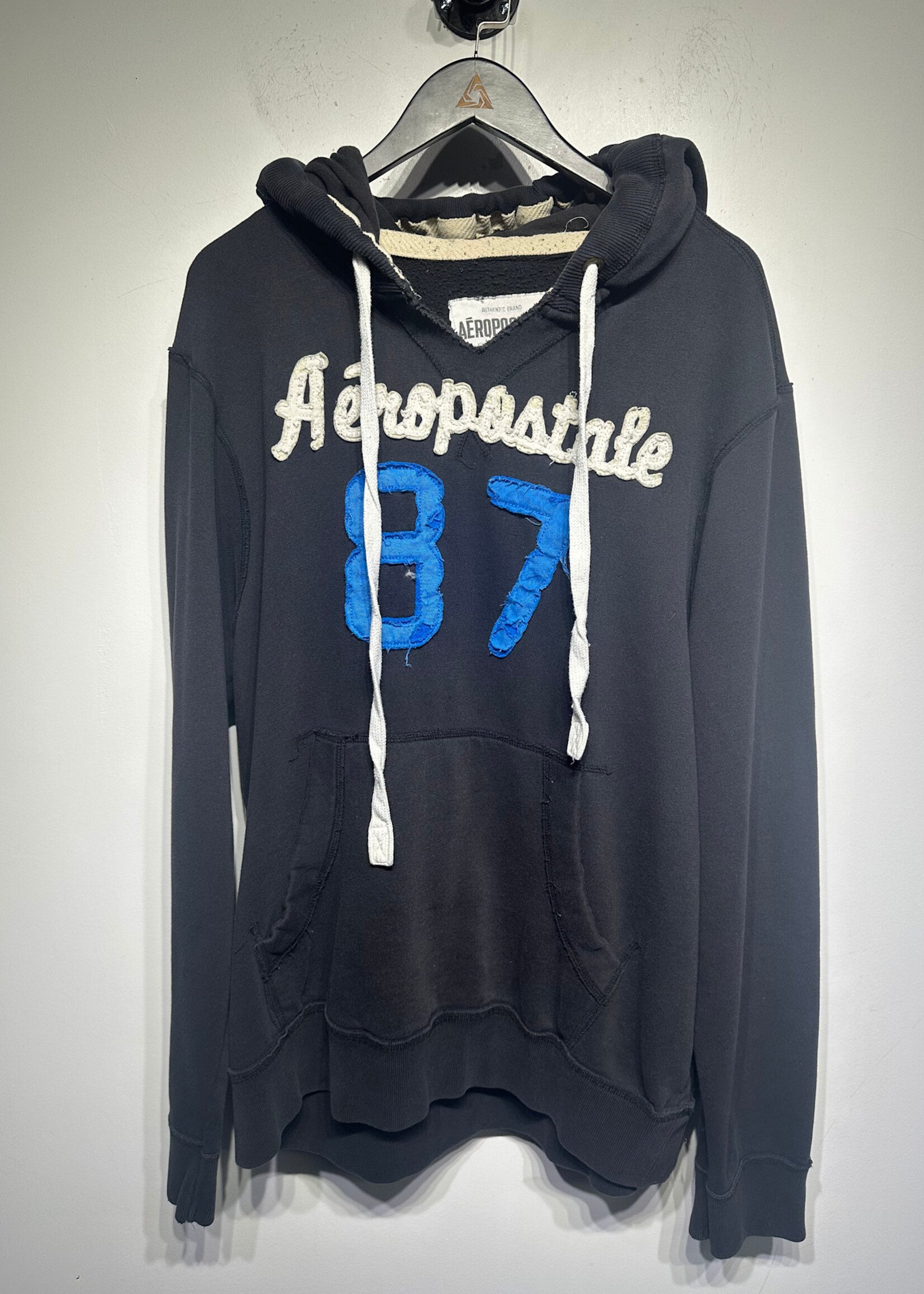 Aeropostale 00s Black Logo Hoodie XXL