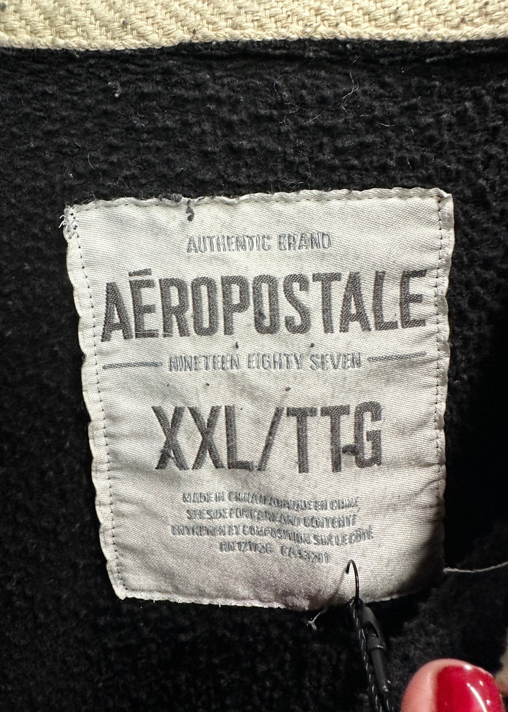 Aeropostale 00s Black Logo Hoodie XXL