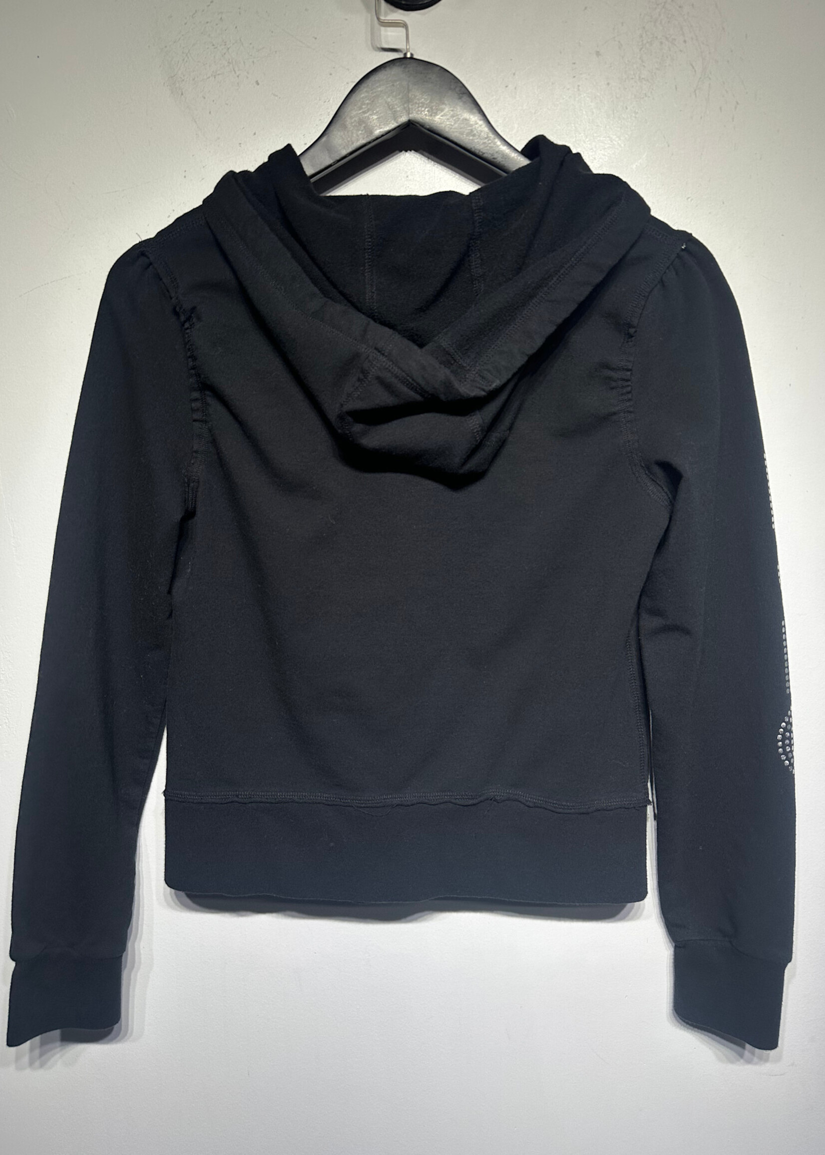 BCBG Black Sleeve Logo Zip Hoodie M