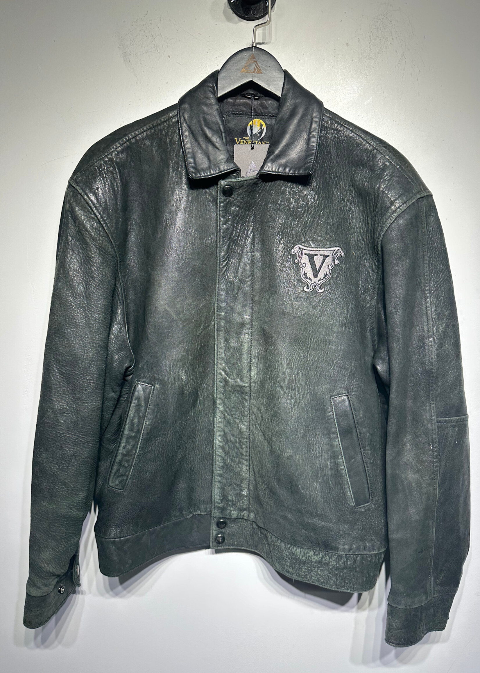 Venetian Black Leather Jacket Masc S As IS