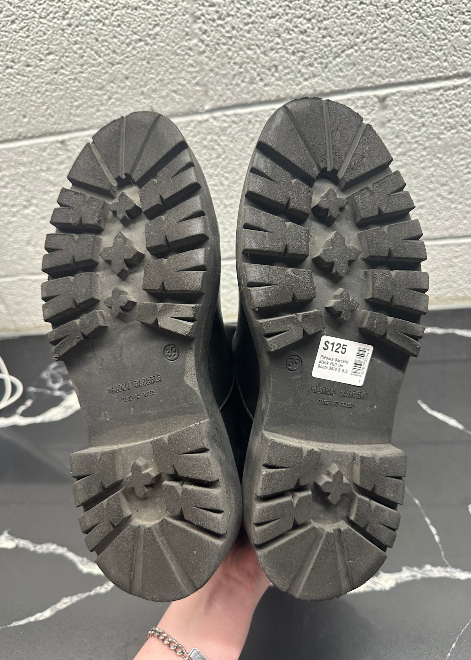 Paloma Barcelo Black Pull On Boots 39/8.5