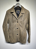 American Eagle 2000s Distress Leather Jacket Fem L