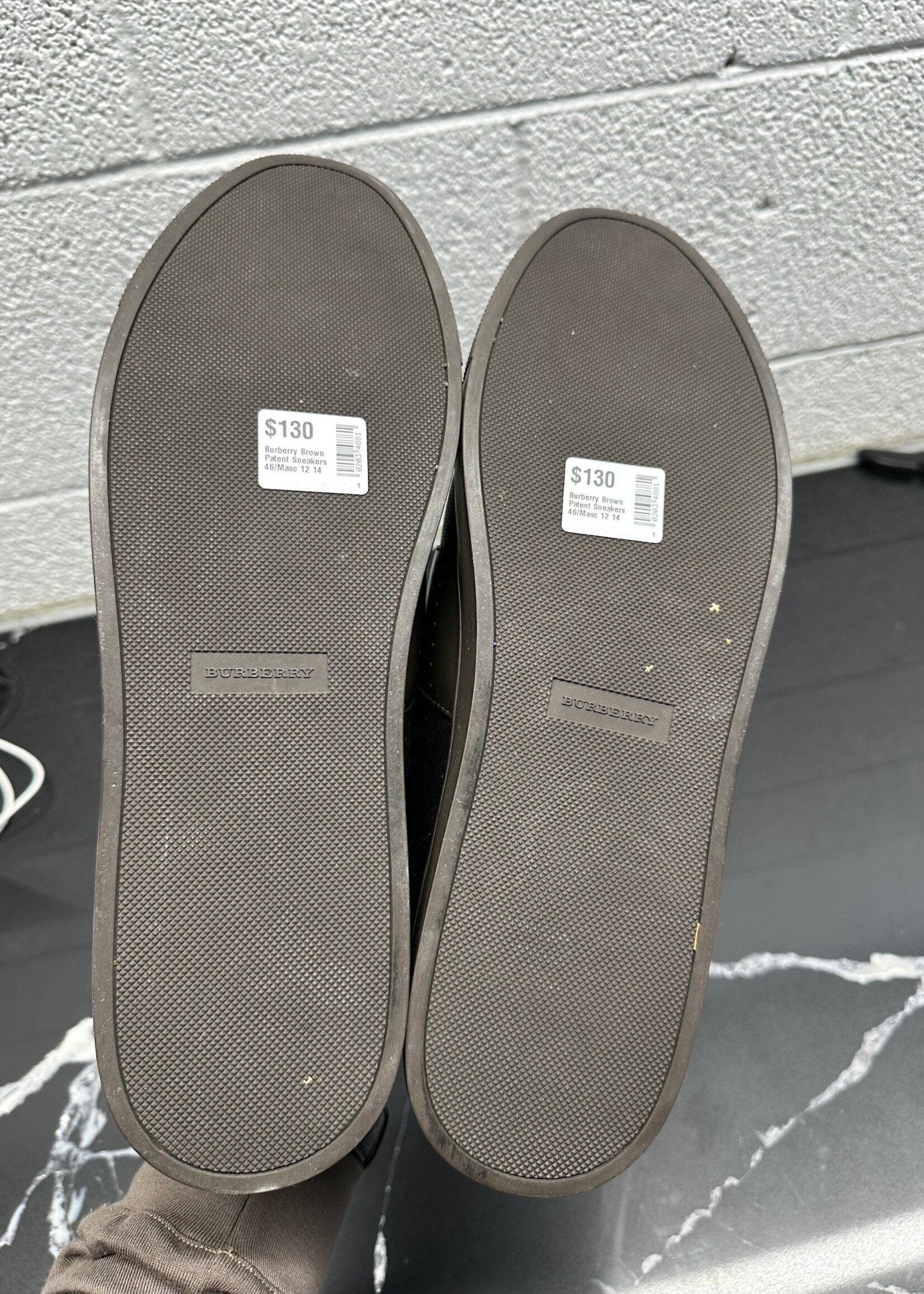 Burberry Brown Patent Sneakers 46/Masc 12