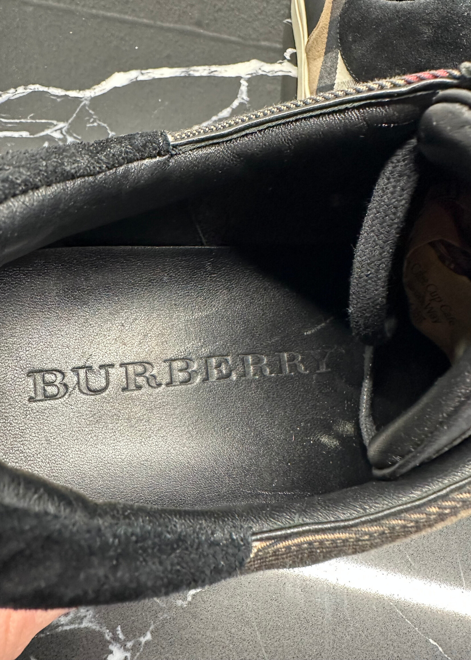 Burberry Black Leather Nova Check 46/Masc 12