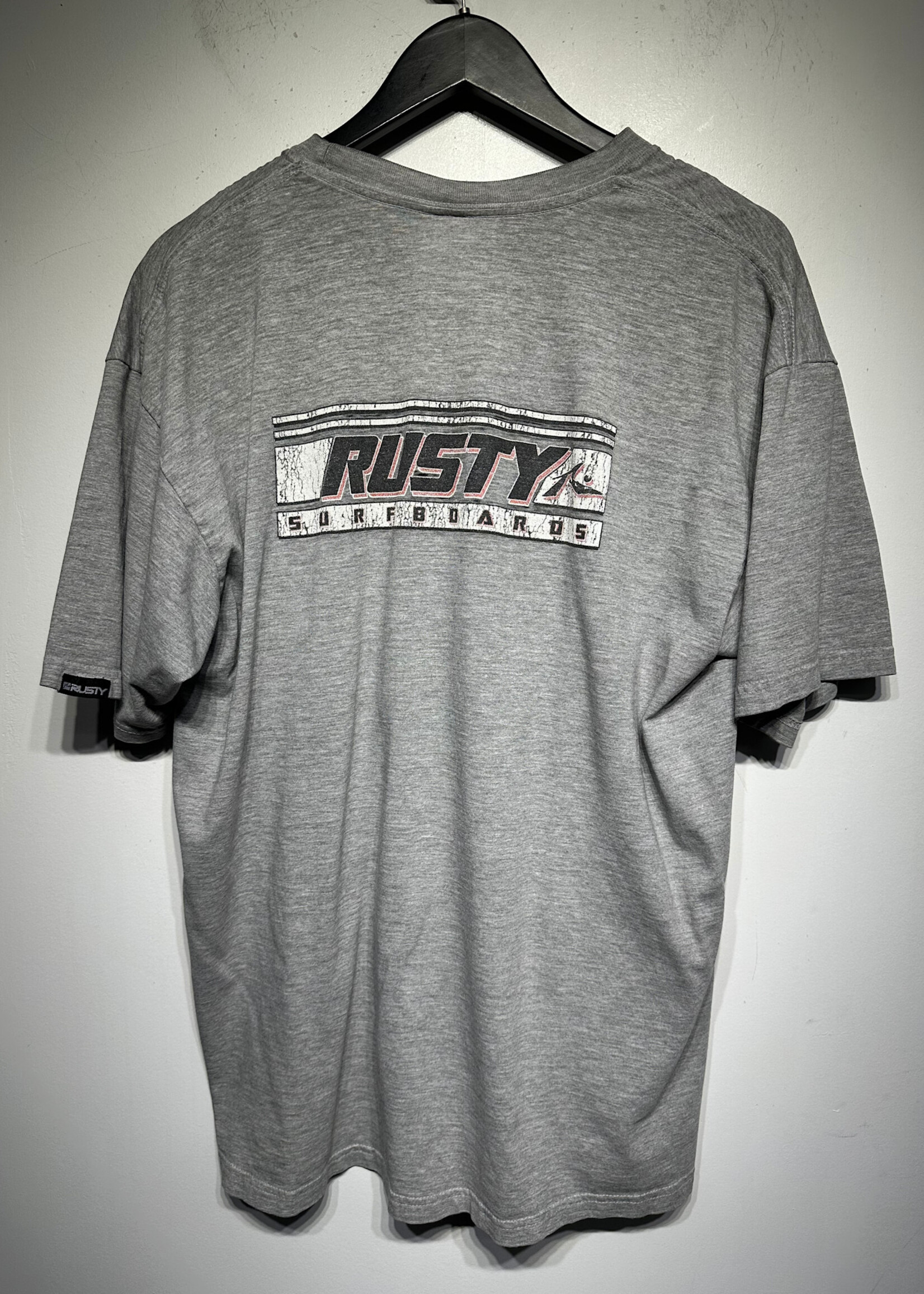Rusty Surfboards Grey Graphic Logo Tee Masc XL