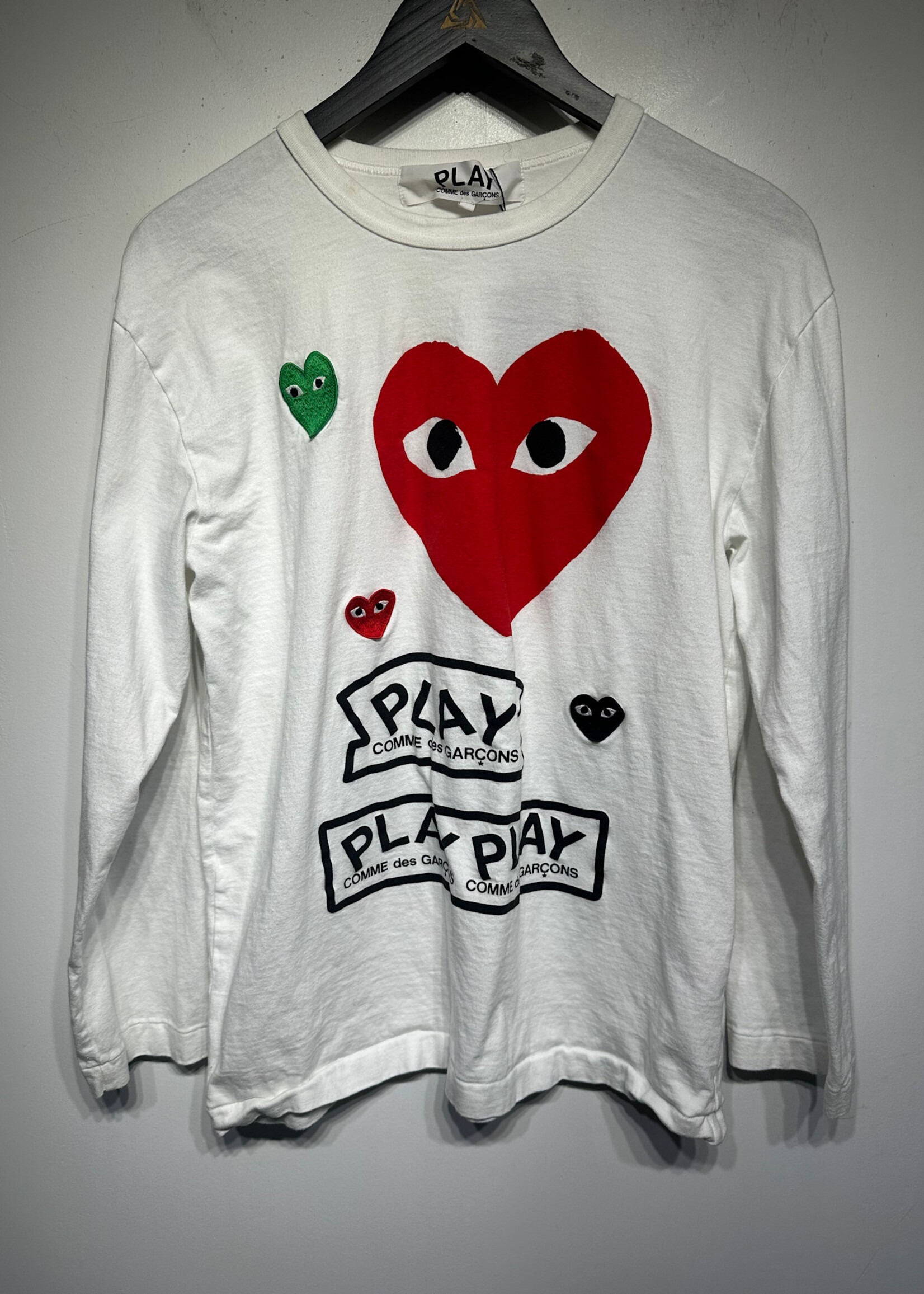 CDG PLAY Logo Multicolor Patch LS AS IS Fem XL