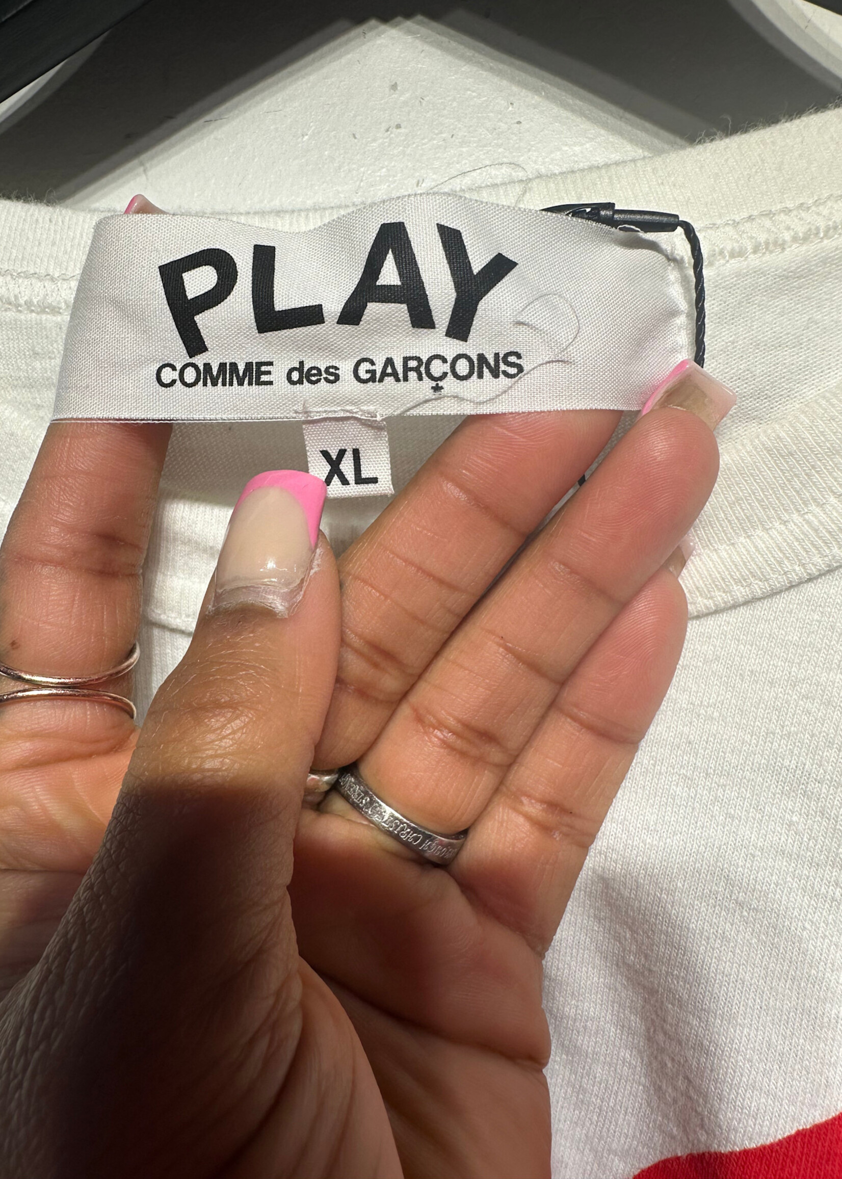 CDG PLAY Logo Multicolor Patch LS AS IS Fem XL