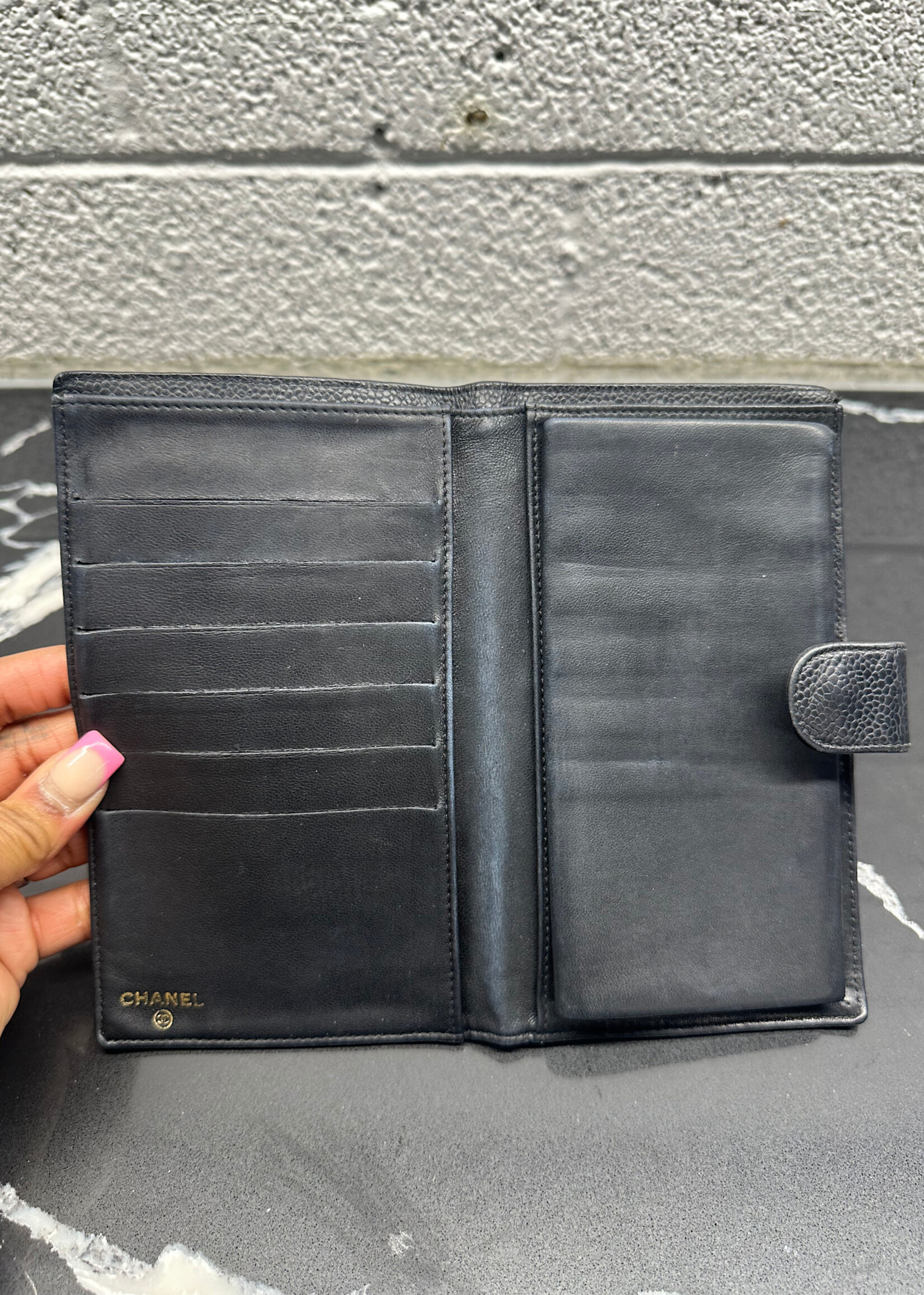 Chanel CC Black Caviar Long Wallet