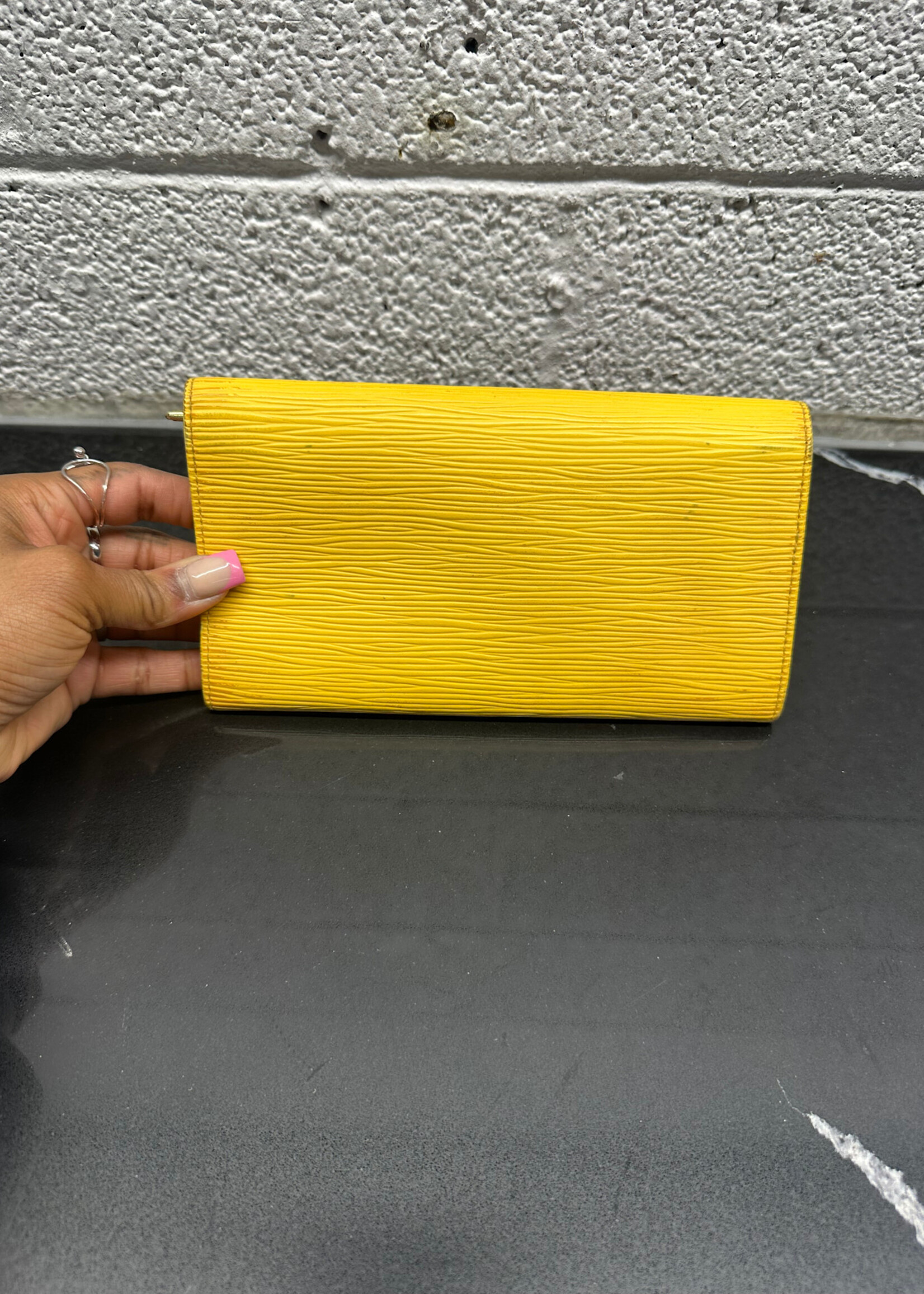 Louis Vuitton Yellow Epi Sarah Continental Wallet