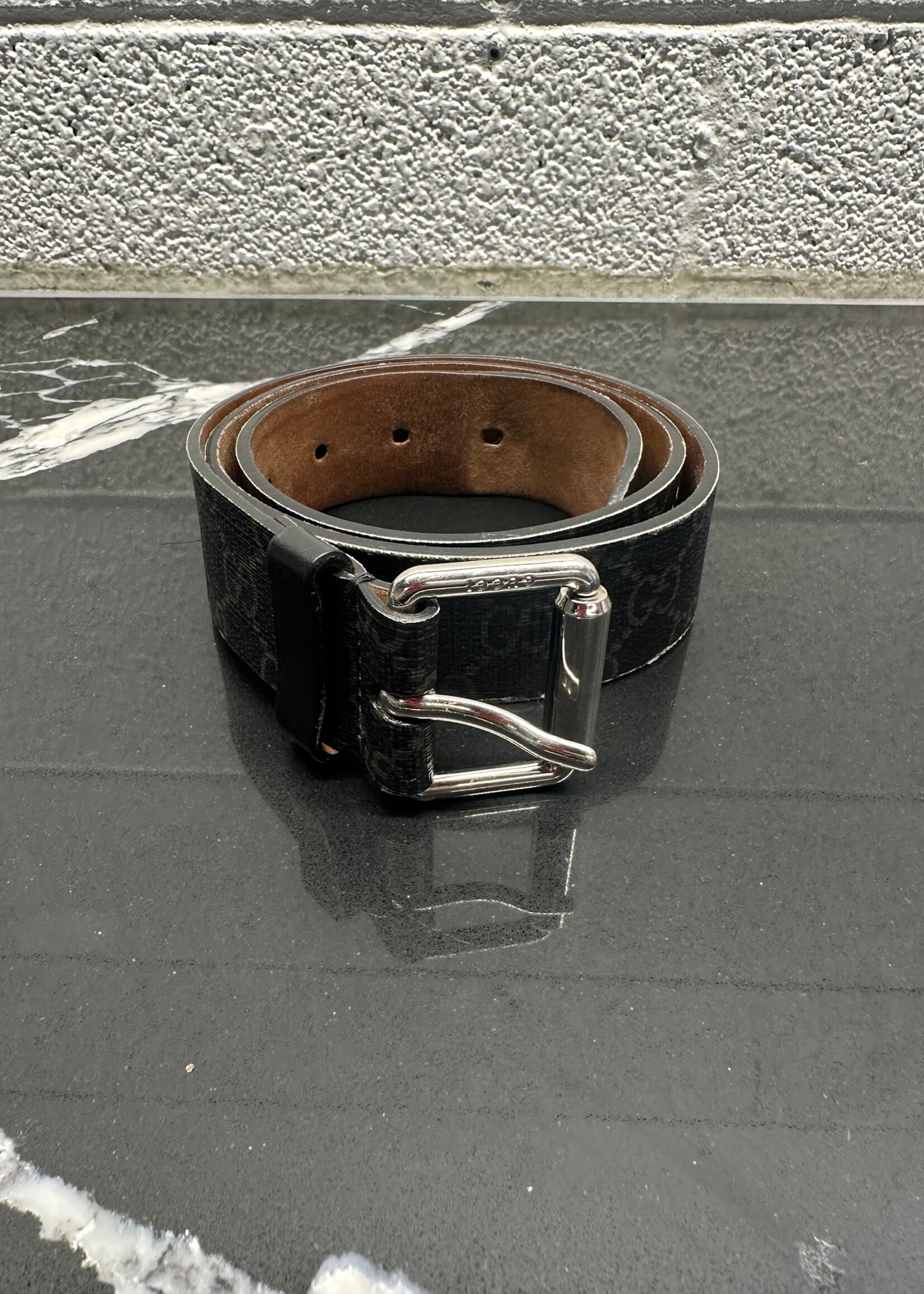 Gucci Monogram Red Snake Belt As Is