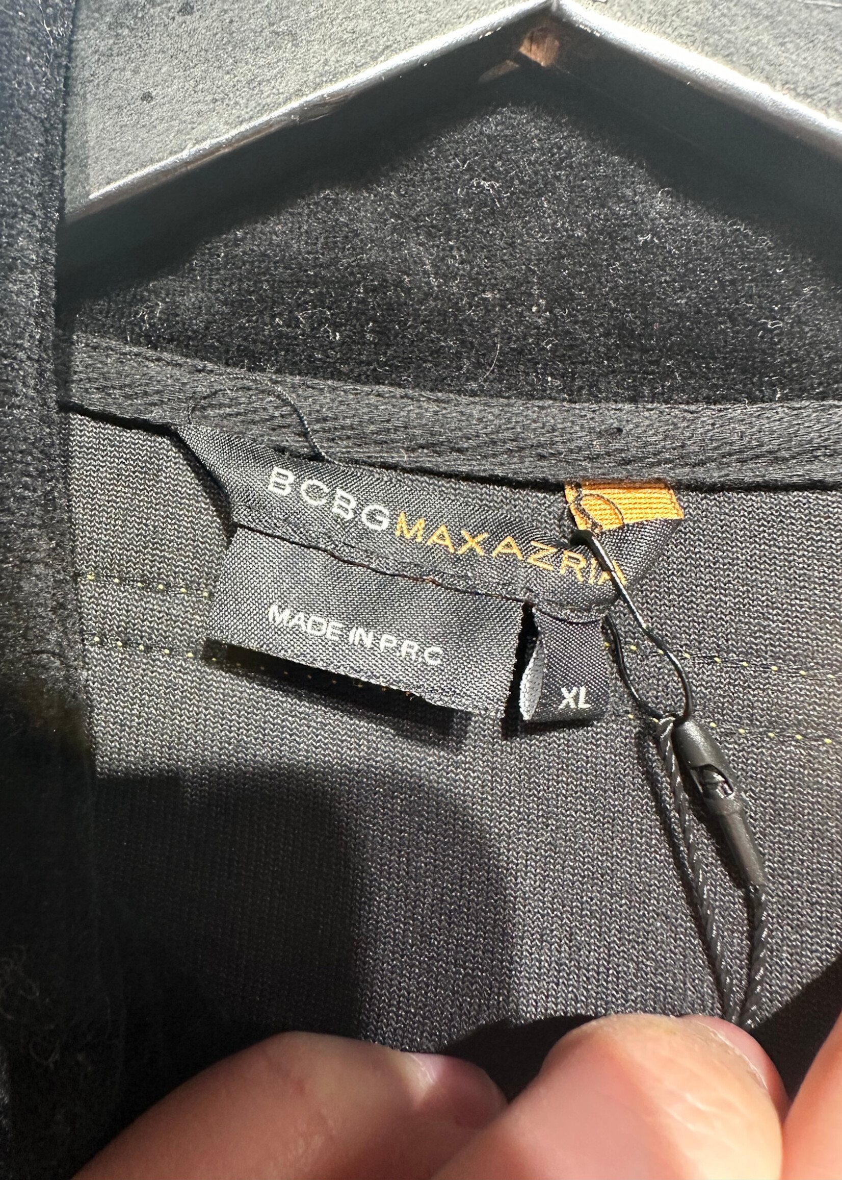 BCBG BLACK YELLOW Y2K VELOUR JACKET XL