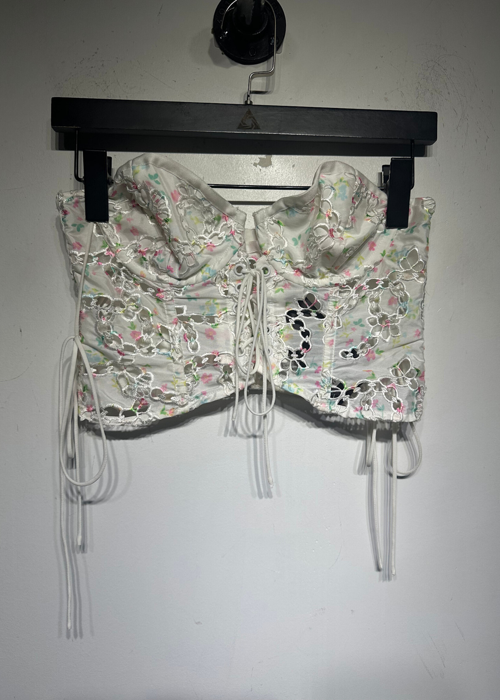 FOR LOVE & LEMONS WHITE FLORAL CORSET S