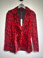 NWT For Love & Lemons Red Floral Blazer XS