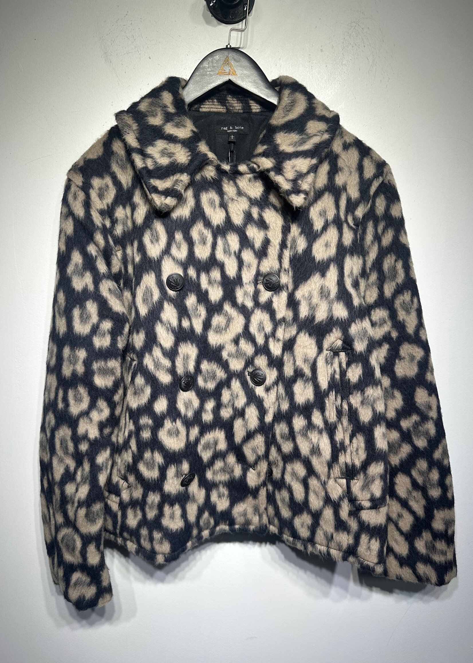 NWT Rag & Bone Alfie Animal Print Wool Jacket L