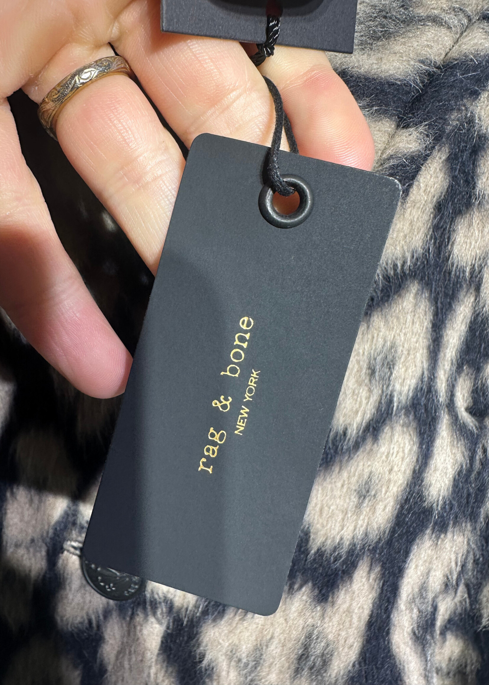 NWT Rag & Bone Alfie Animal Print Wool Jacket L